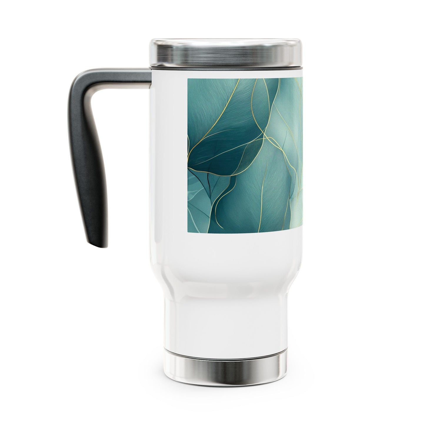 Serene Escape Stainless Steel Travel Mug | 14oz | Spill-Resistant with Handle