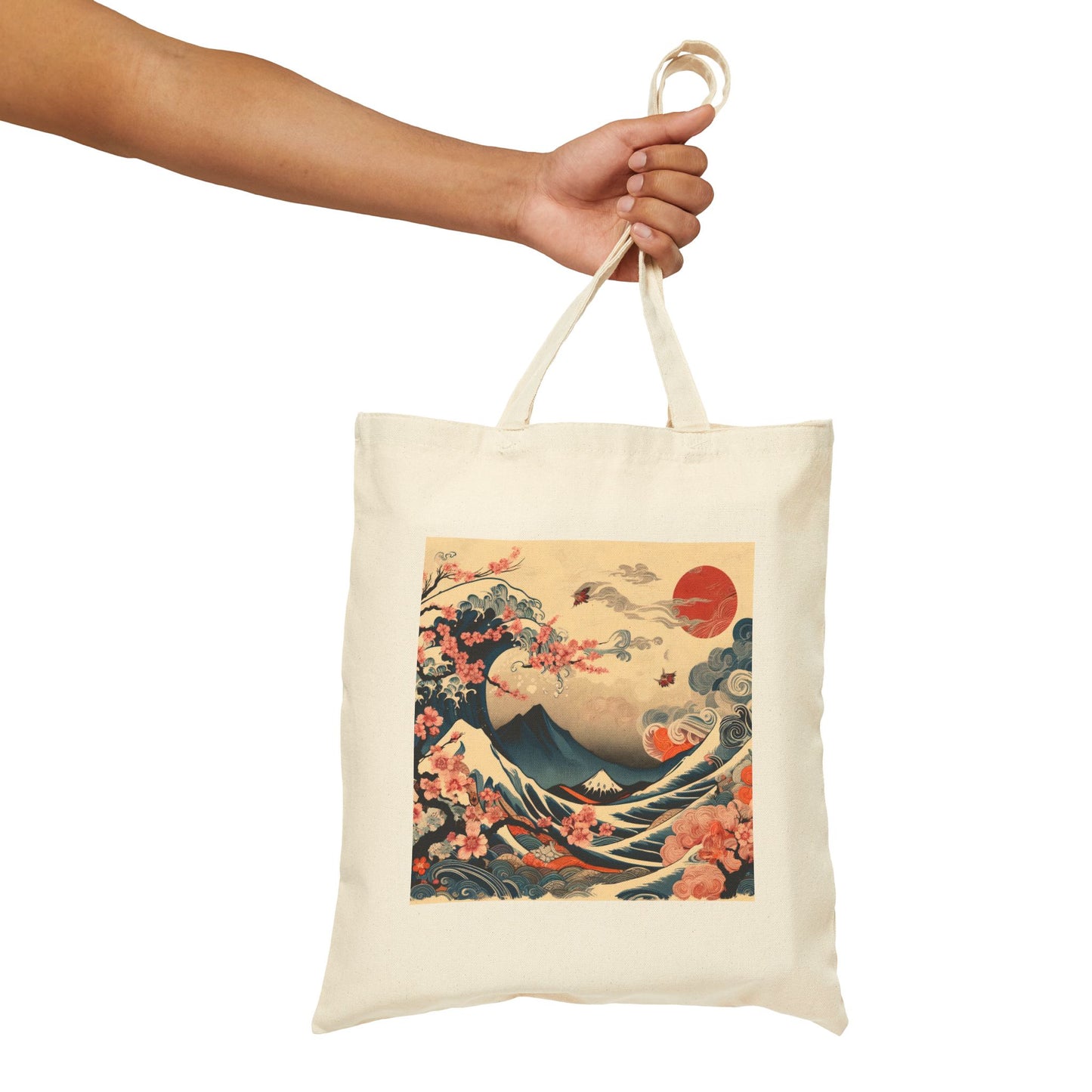 Big Wave Cotton Canvas Tote Bag – Flow with the Waves