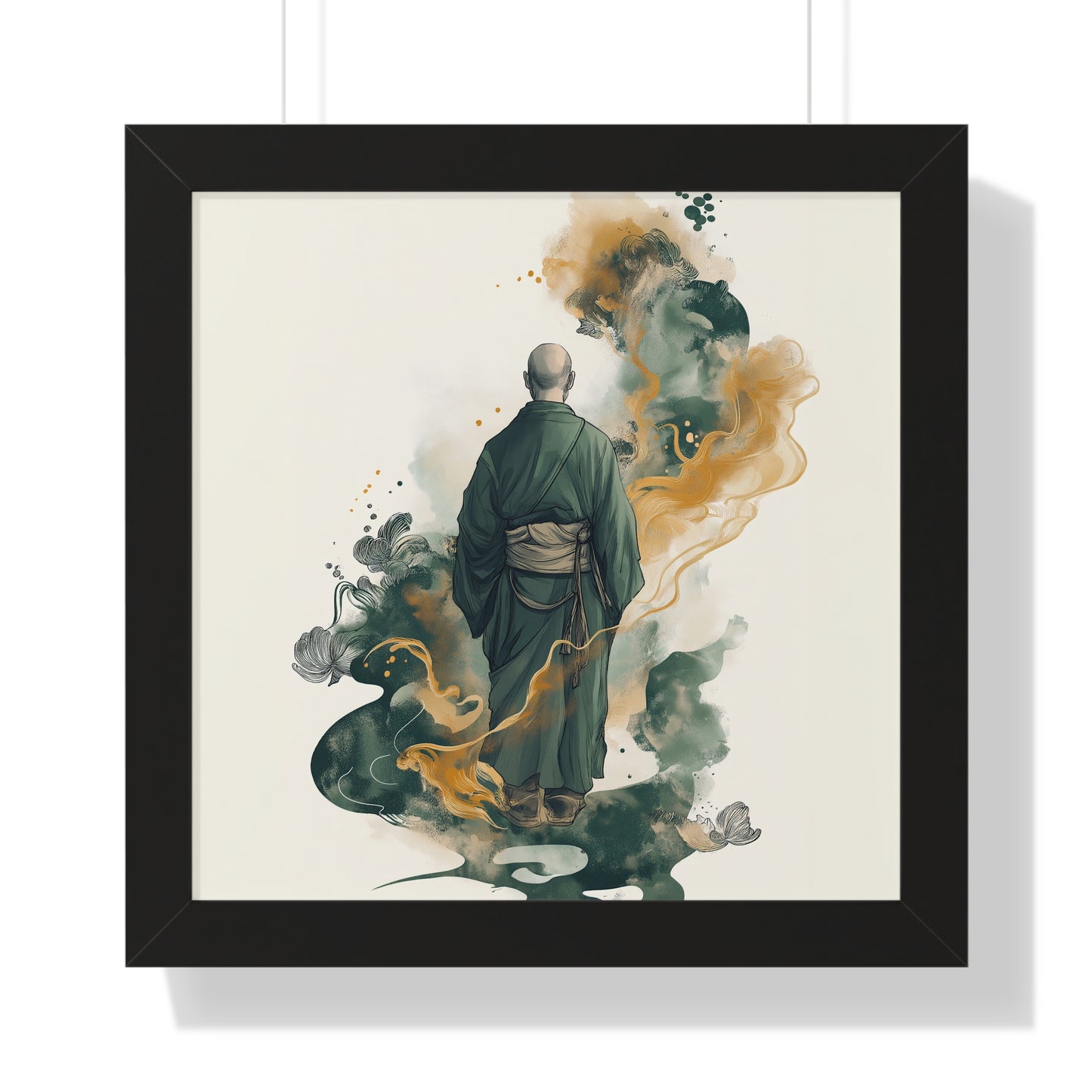 Framed Horizontal PosterSerene Monk Framed Poster – Available in 3 Sizes