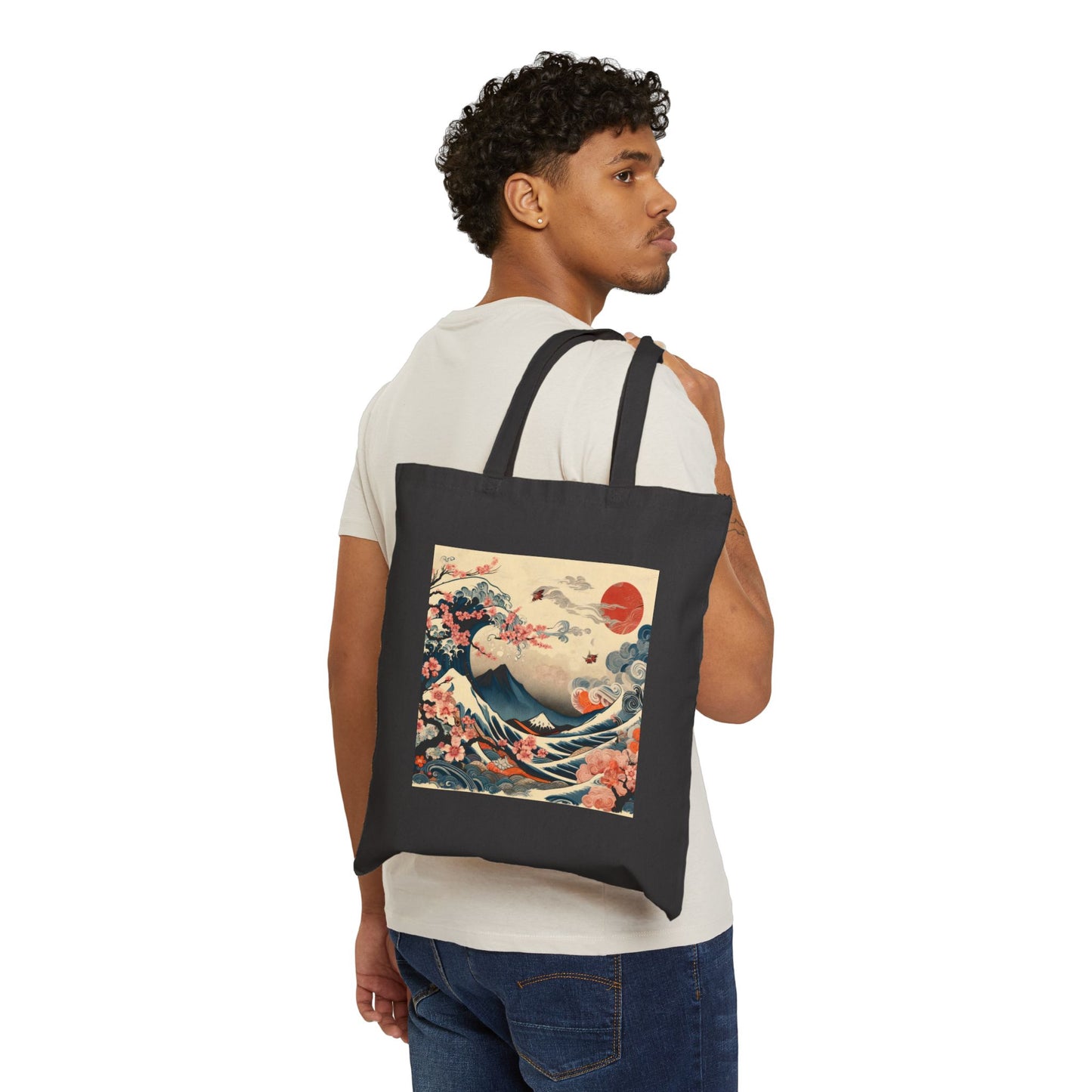 Big Wave Cotton Canvas Tote Bag – Flow with the Waves