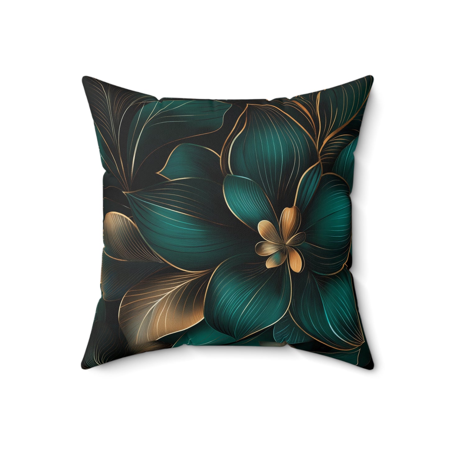 Floral Serenity Spun Polyester Pillow | Double-Sided Print | Elegant Room Accent