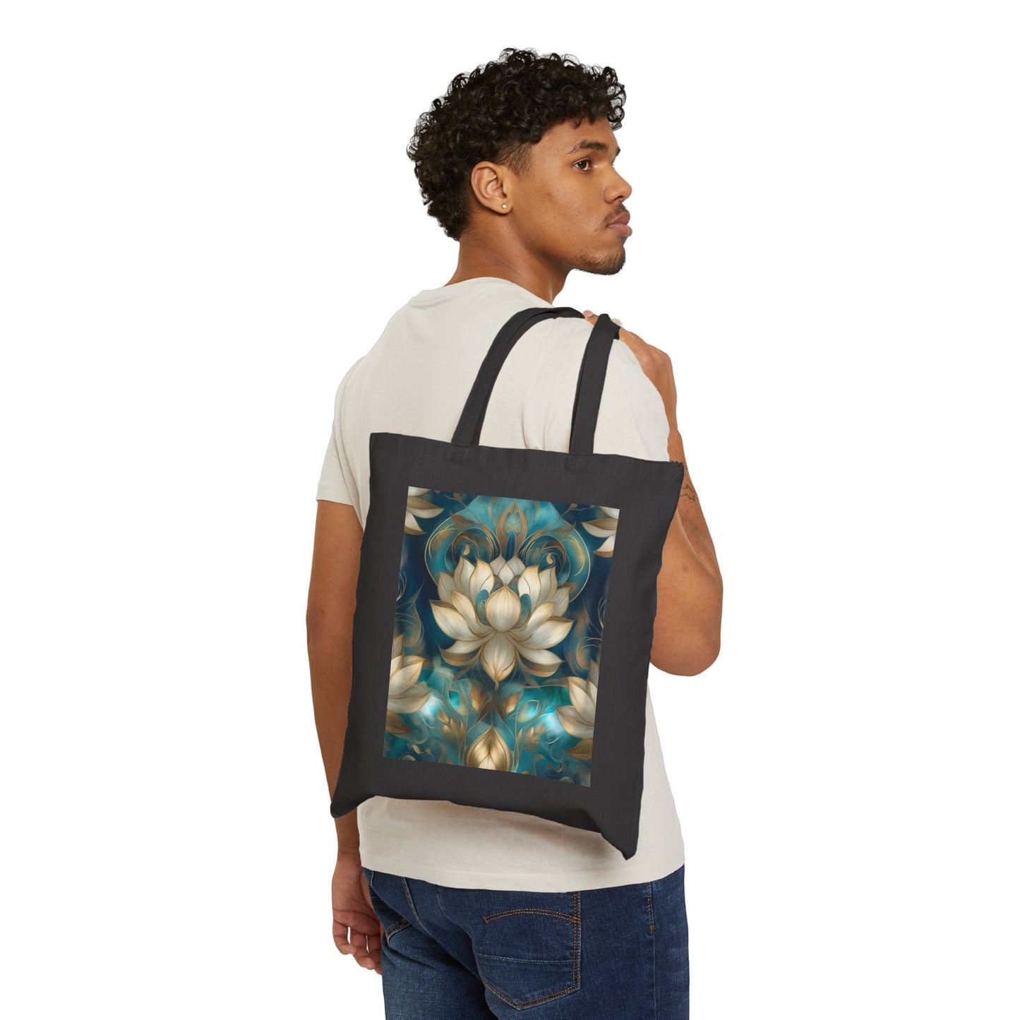 Serene Reflection Cotton Canvas Tote Bag