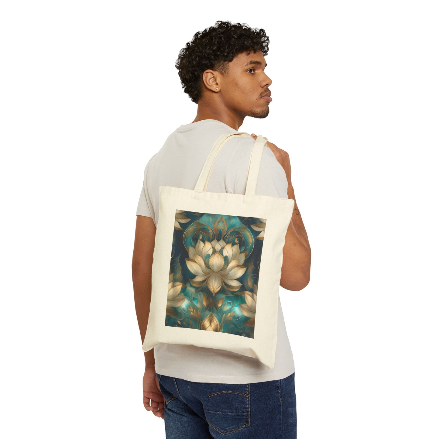 Serene Reflection Cotton Canvas Tote Bag