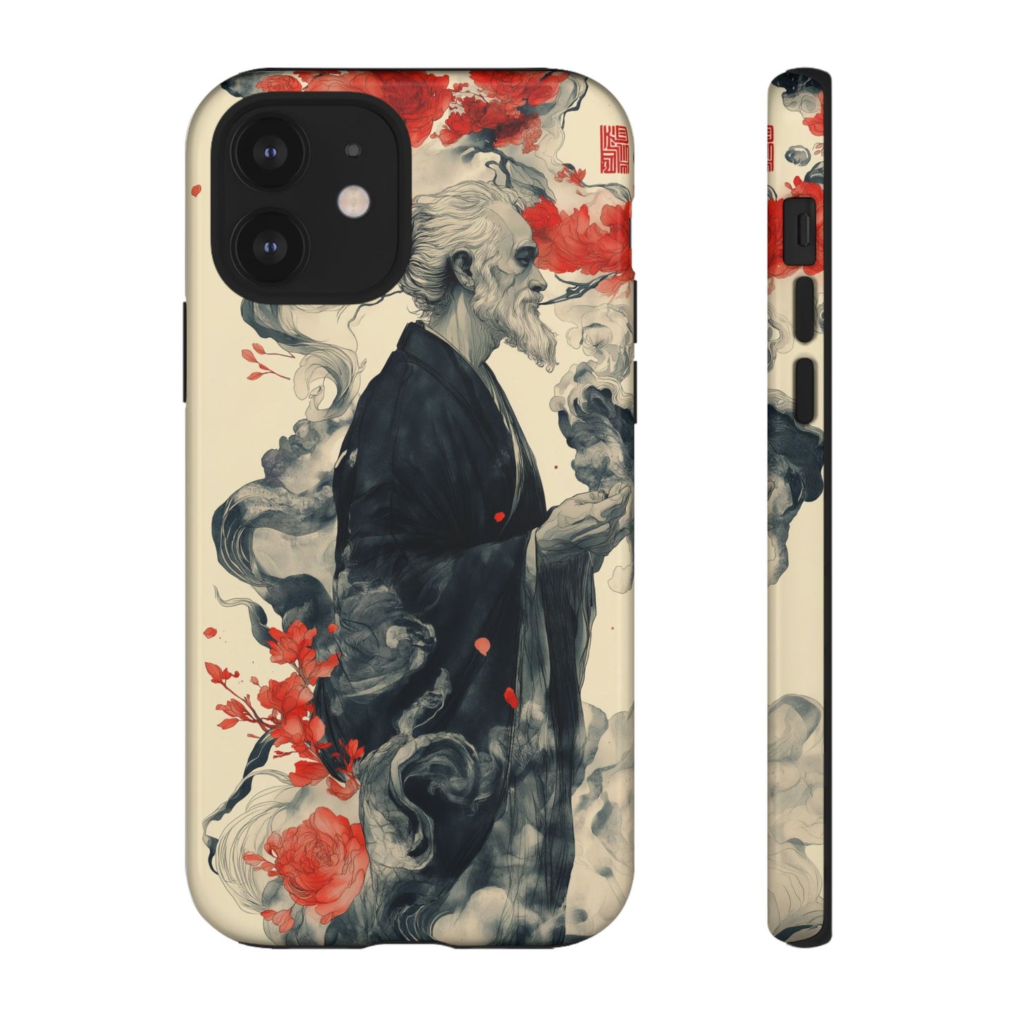 Zen Monk Tough Phone Case – Dual Layer Protection with Mystical Art