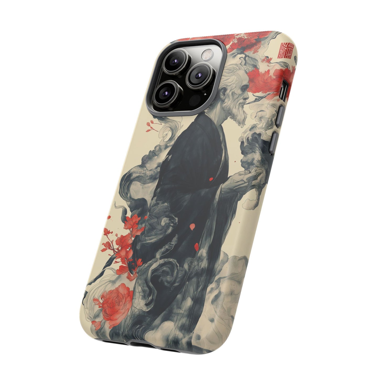 Zen Monk Tough Phone Case – Dual Layer Protection with Mystical Art