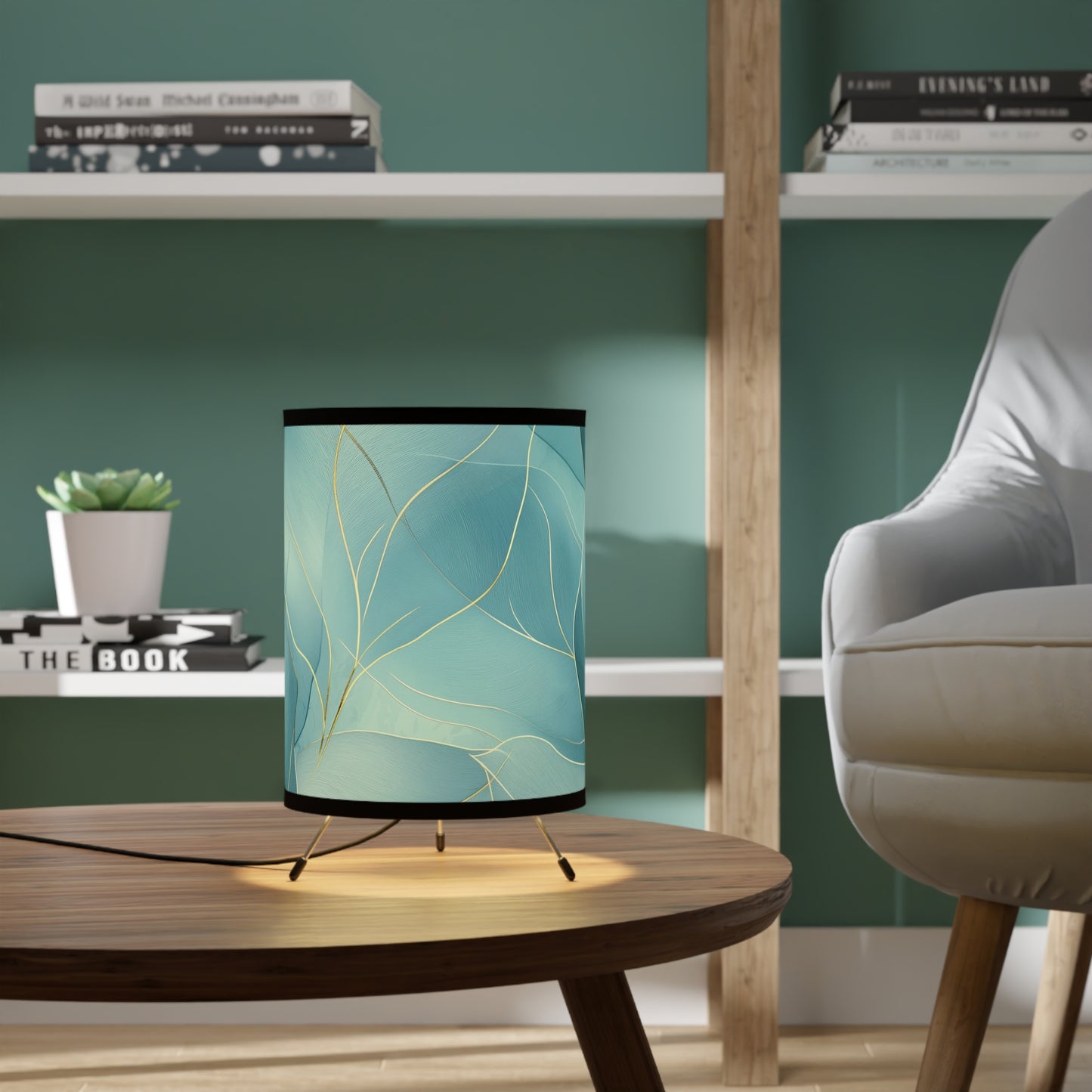 Serene Leaves Tripod Lamp