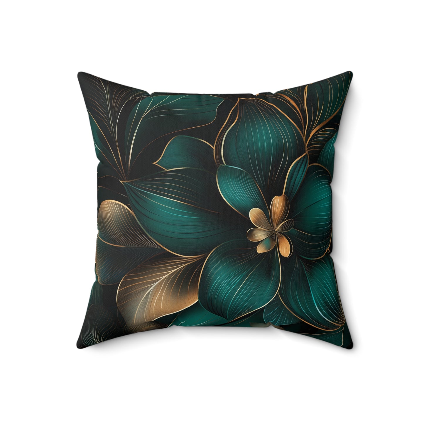 Floral Serenity Spun Polyester Pillow | Double-Sided Print | Elegant Room Accent