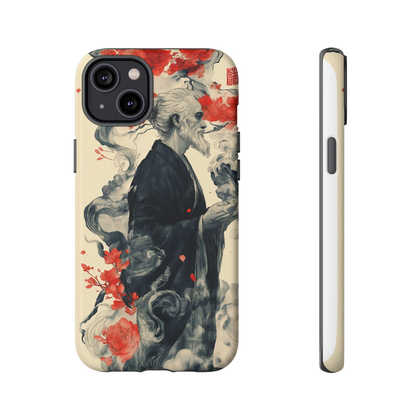 Zen Monk Tough Phone Case – Dual Layer Protection with Mystical Art