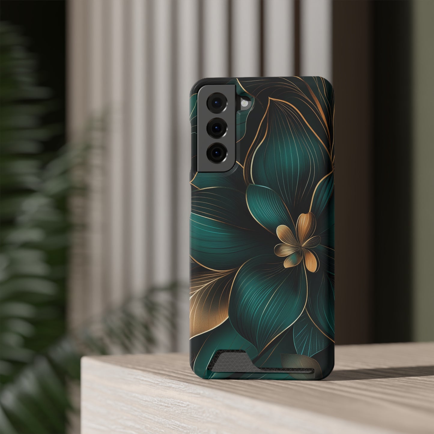 Floral Essence Phone Case with Card Holder | Sleek Protection & Convenience