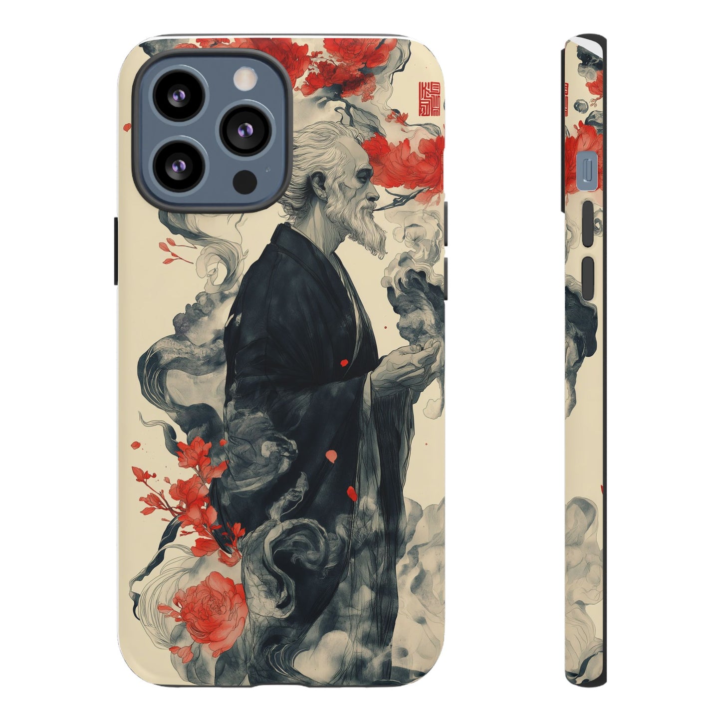 Zen Monk Tough Phone Case – Dual Layer Protection with Mystical Art