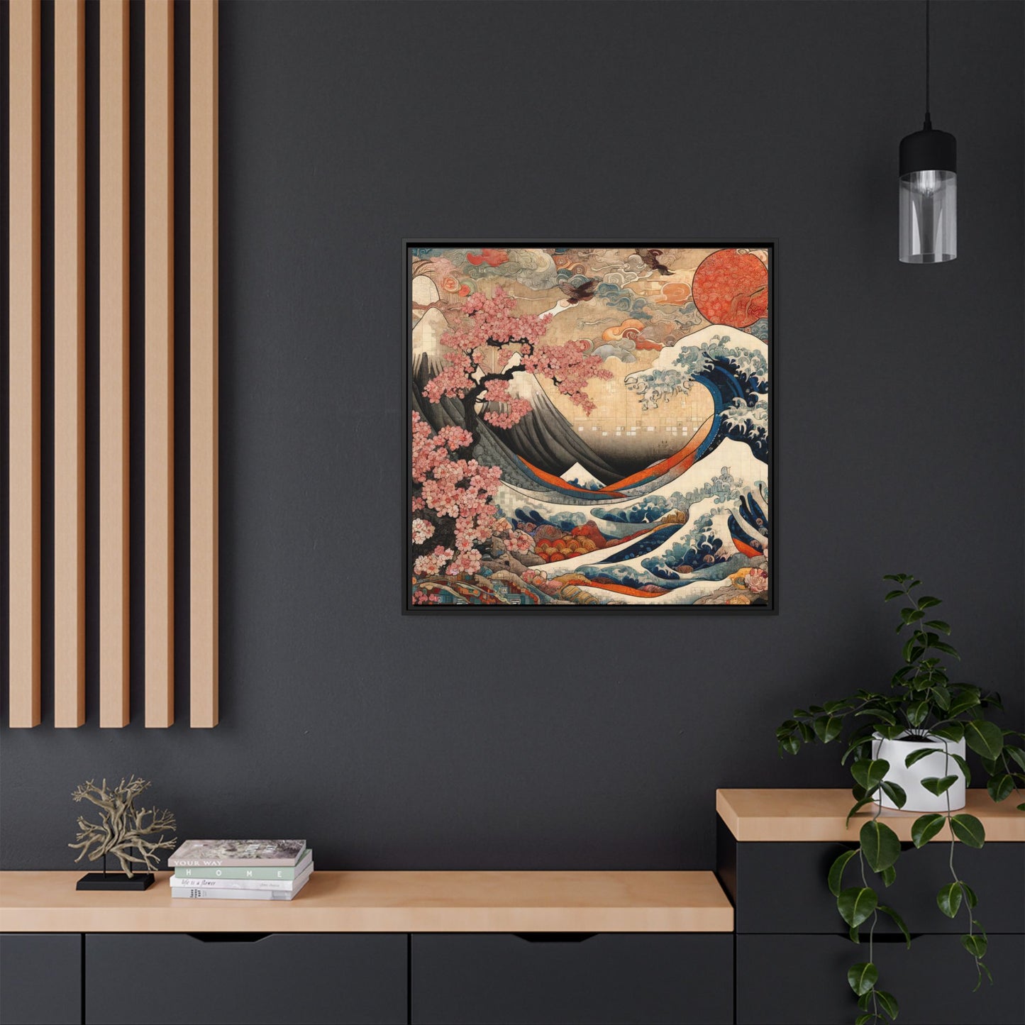 "Big Wave" Framed Matte Canvas – Eco-Friendly Pinewood Frame