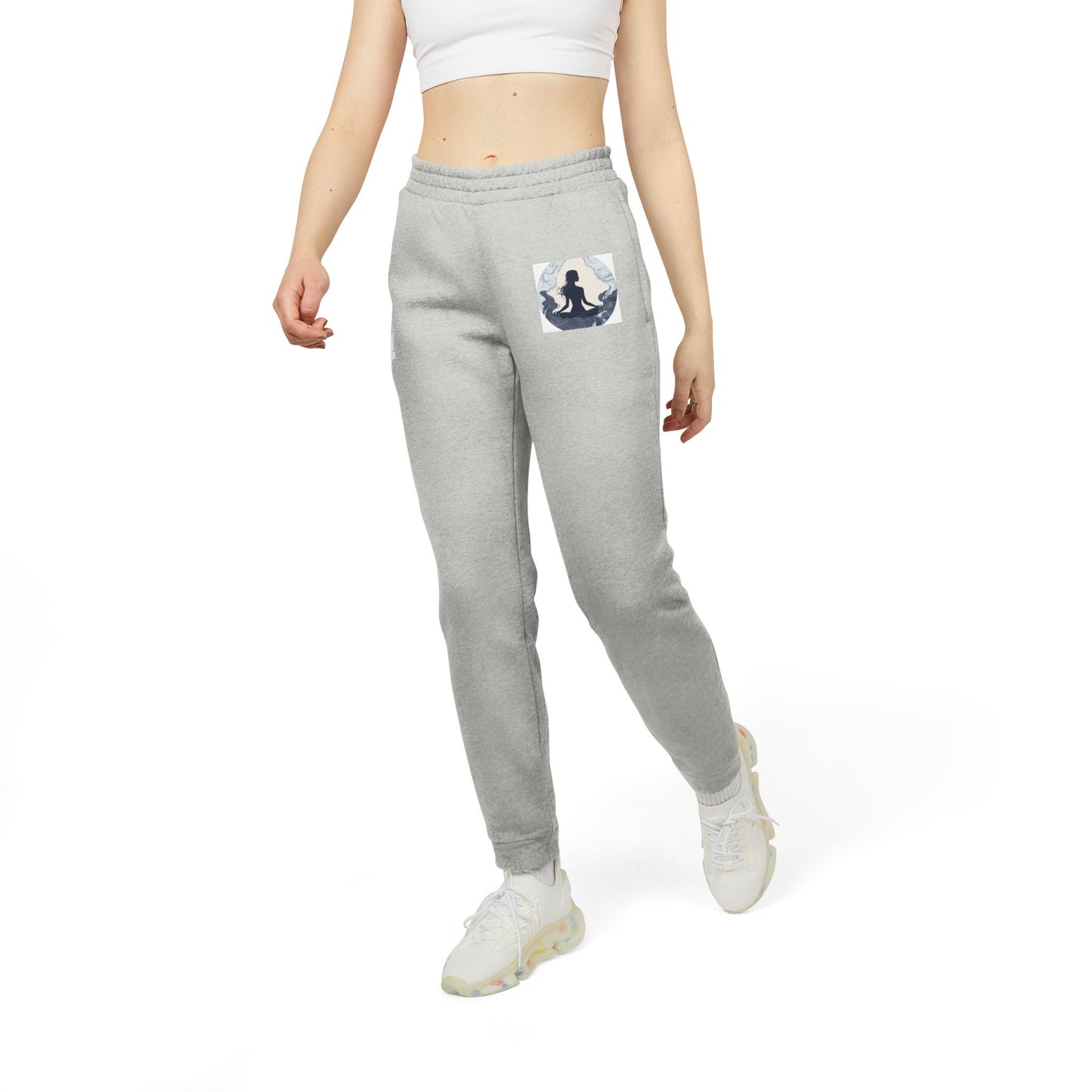 Adidas Fleece Joggers with Meditation Artwork – Sustainable Comfort