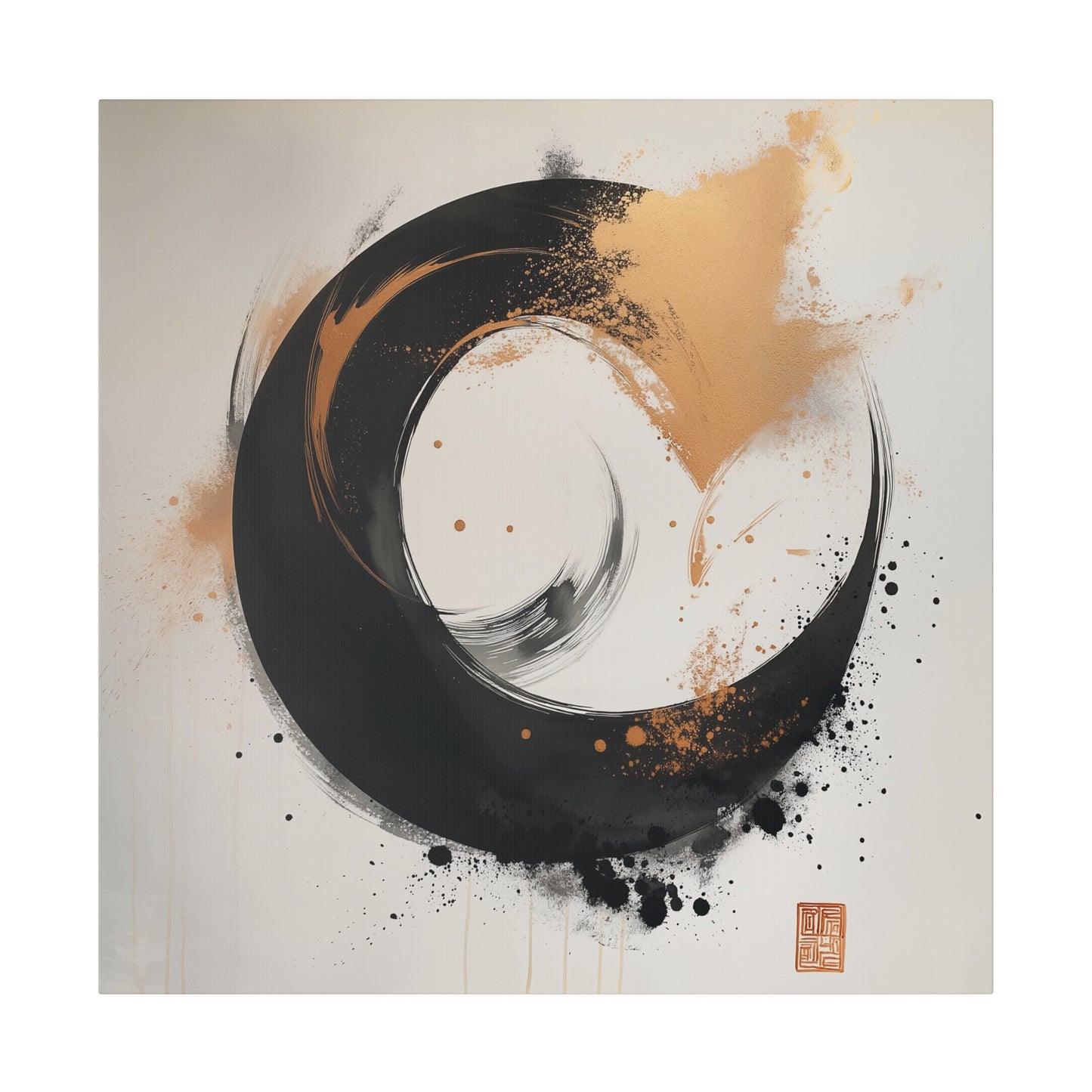 Zen Circle Canvas – Minimalistische Enso-Kunst für innere Balance