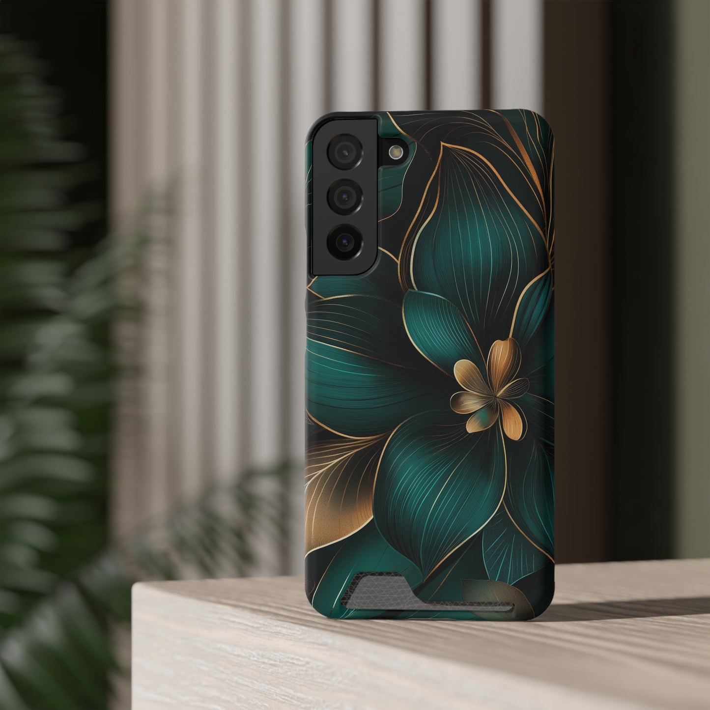 Floral Essence Phone Case with Card Holder | Sleek Protection & Convenience