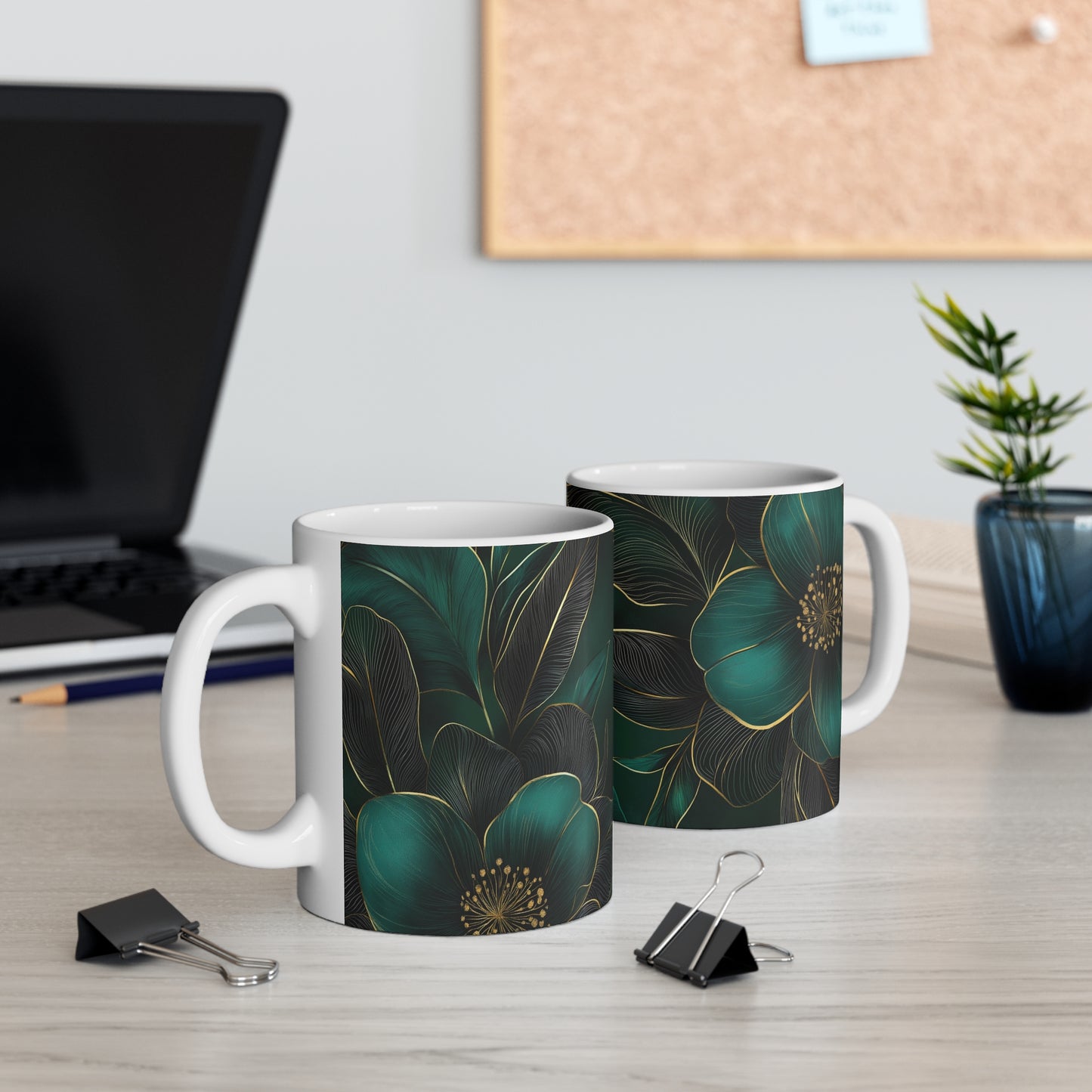 Floral Elegance Ceramic Mug | 11oz | Perfect for Coffee, Tea & More