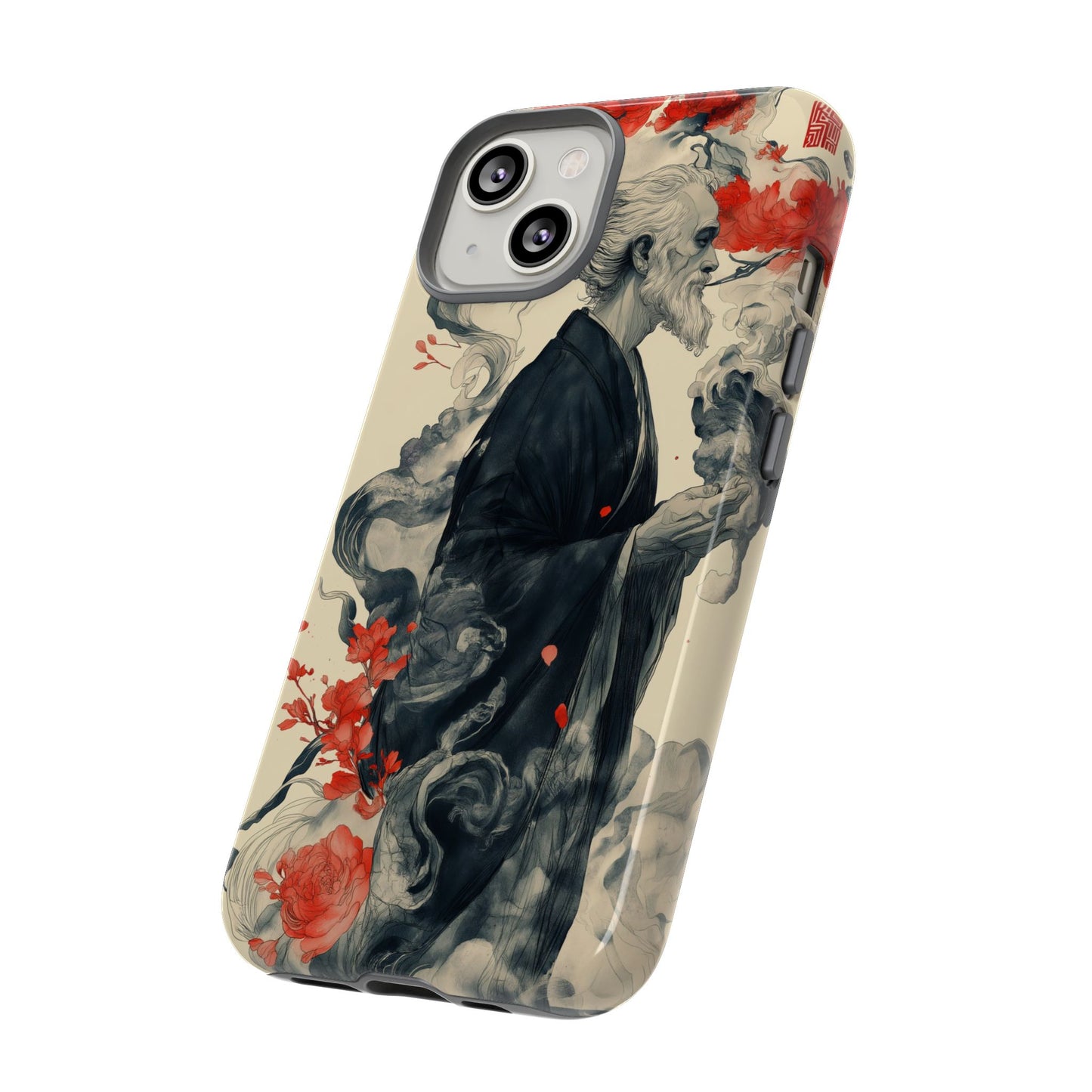 Zen Monk Tough Phone Case – Dual Layer Protection with Mystical Art