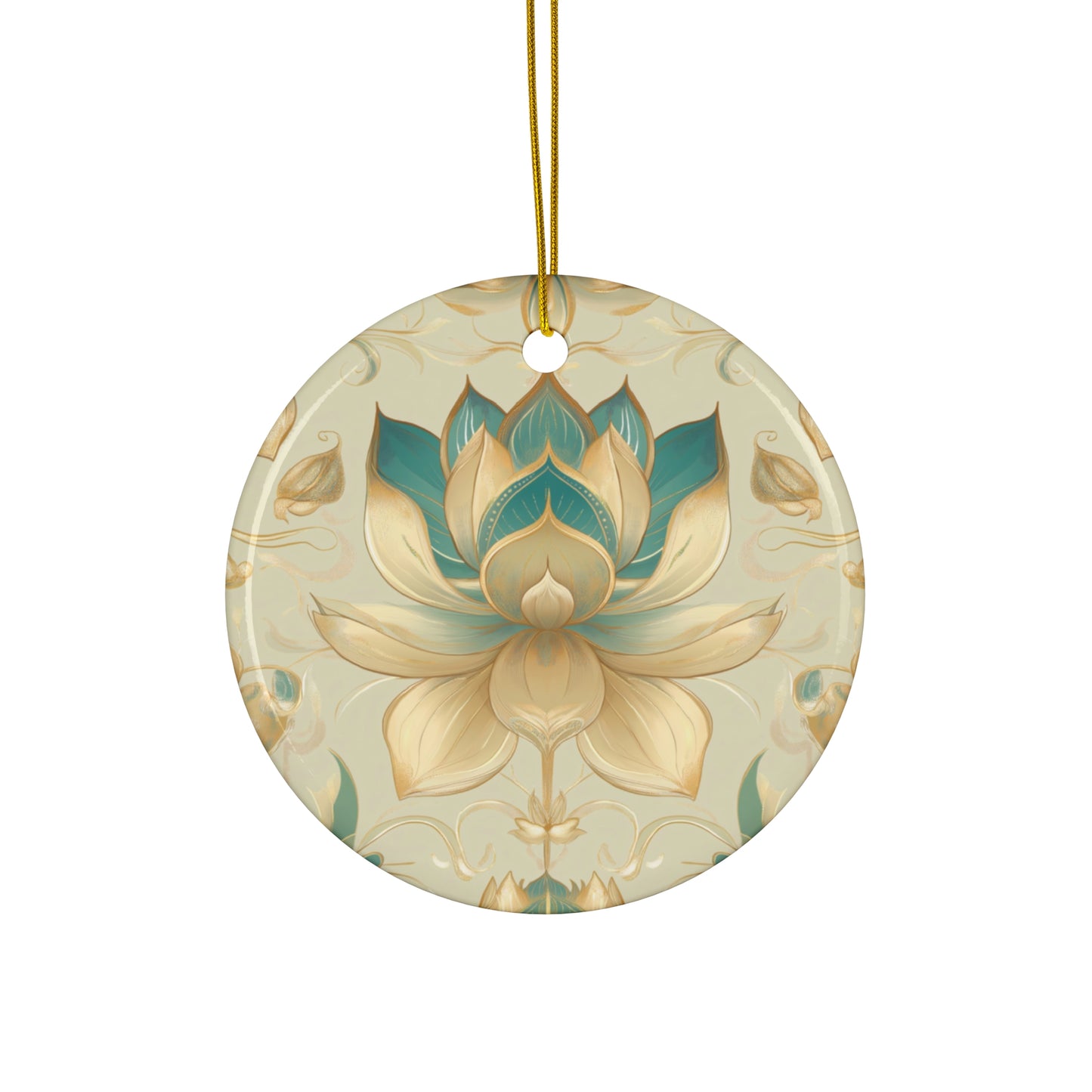 Lotus Blossom Ceramic Christmas Ornament | Star Shape | 4 Shapes Available