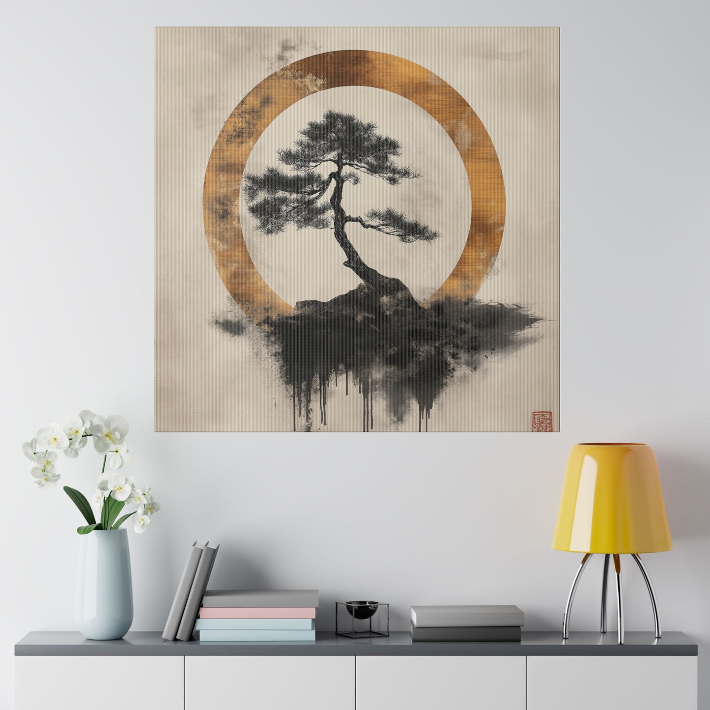 Eco-Friendly Bonsai Tree Canvas Wall Art – Ethically Sourced Pine Frame, Stress Relief & Inner Calm for Yoga Enthusiasts - Matte Canvas, Stretched, 0.75"