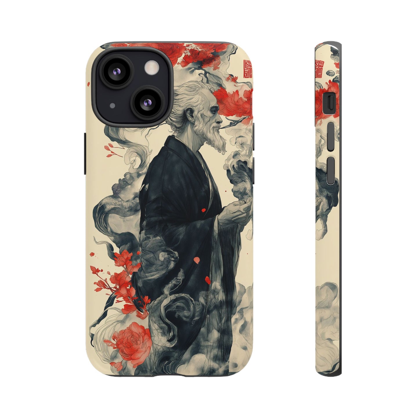 Zen Monk Tough Phone Case – Dual Layer Protection with Mystical Art