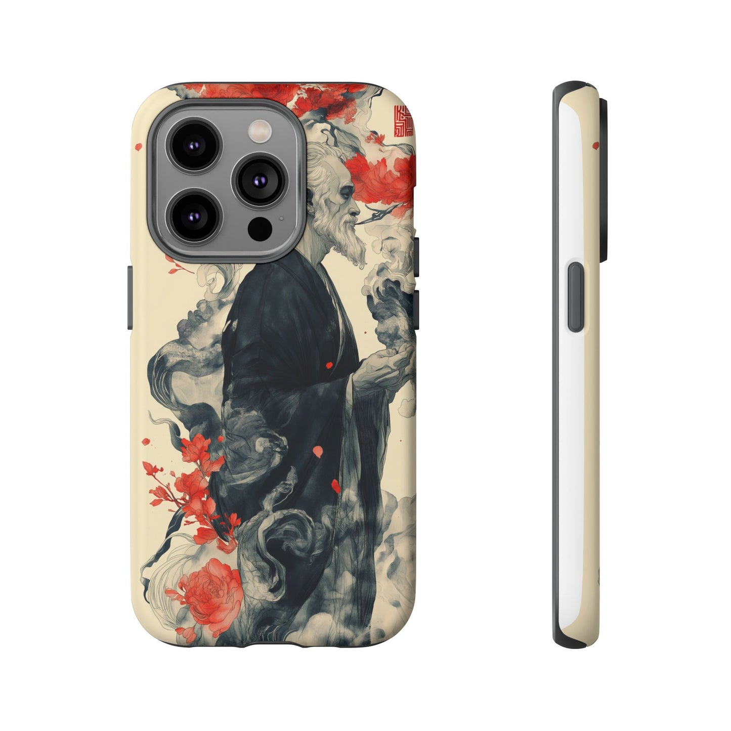 Zen Monk Tough Phone Case – Dual Layer Protection with Mystical Art