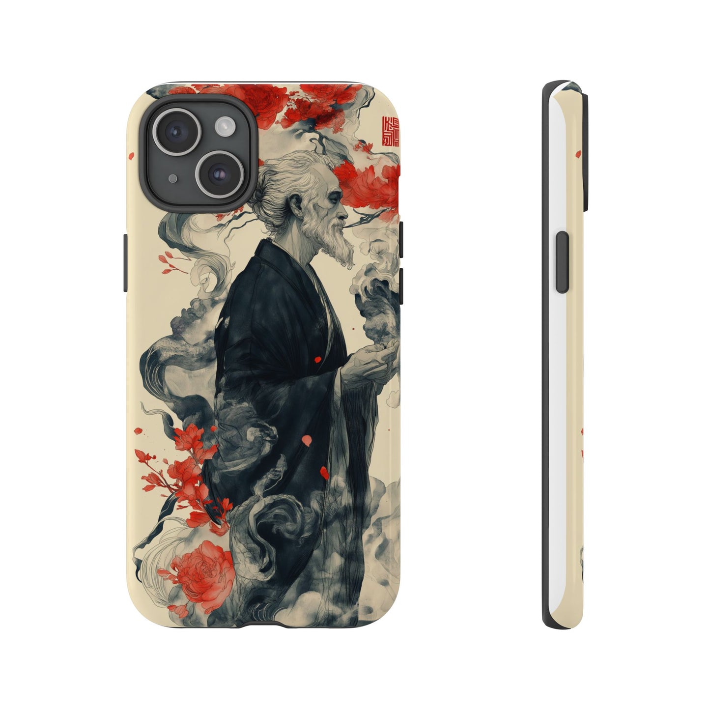 Zen Monk Tough Phone Case – Dual Layer Protection with Mystical Art