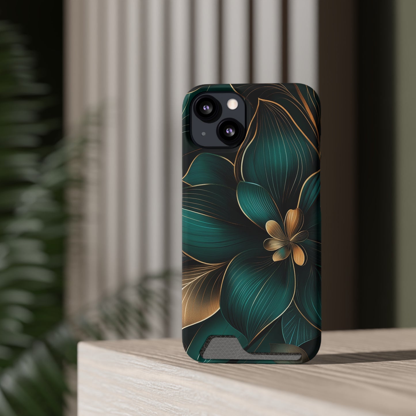 Floral Essence Phone Case with Card Holder | Sleek Protection & Convenience