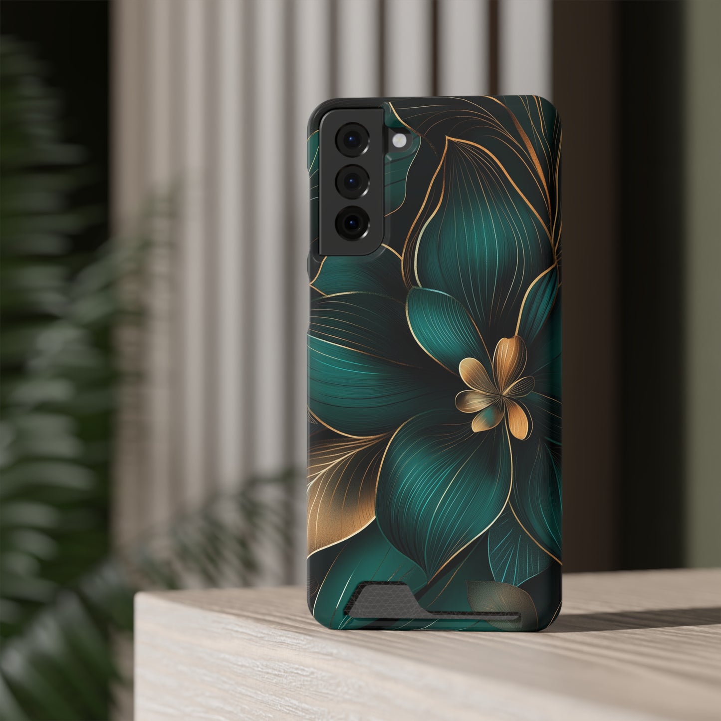 Floral Essence Phone Case with Card Holder | Sleek Protection & Convenience