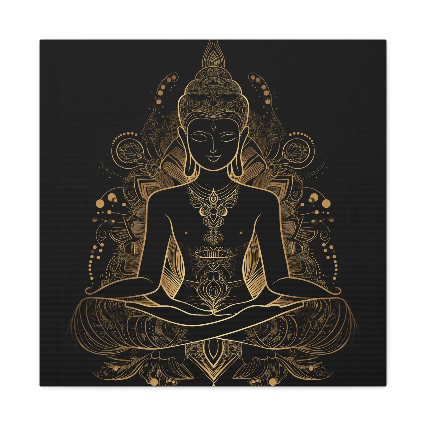 Golden Buddha Meditation Matte Canvas | 1.25" Stretched Wall Art | Mind Glow Retreat