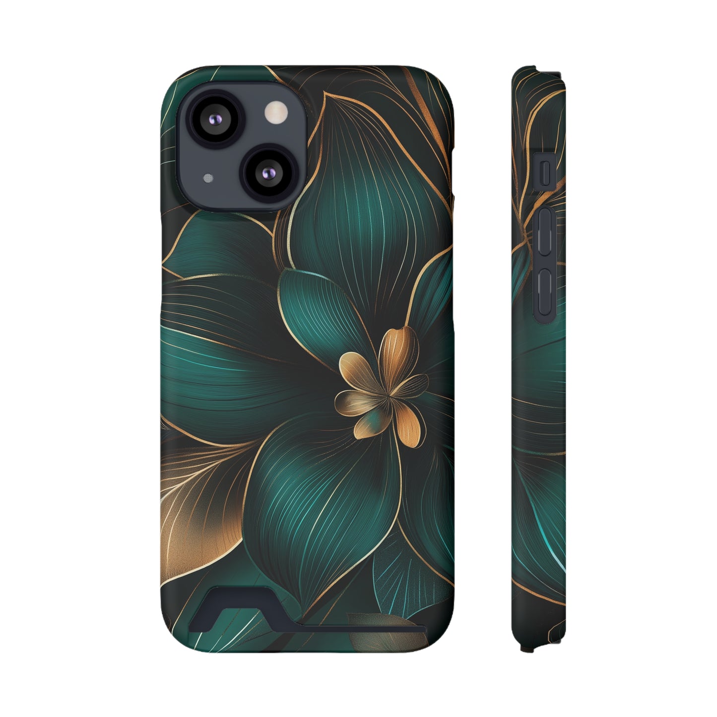 Floral Essence Phone Case with Card Holder | Sleek Protection & Convenience