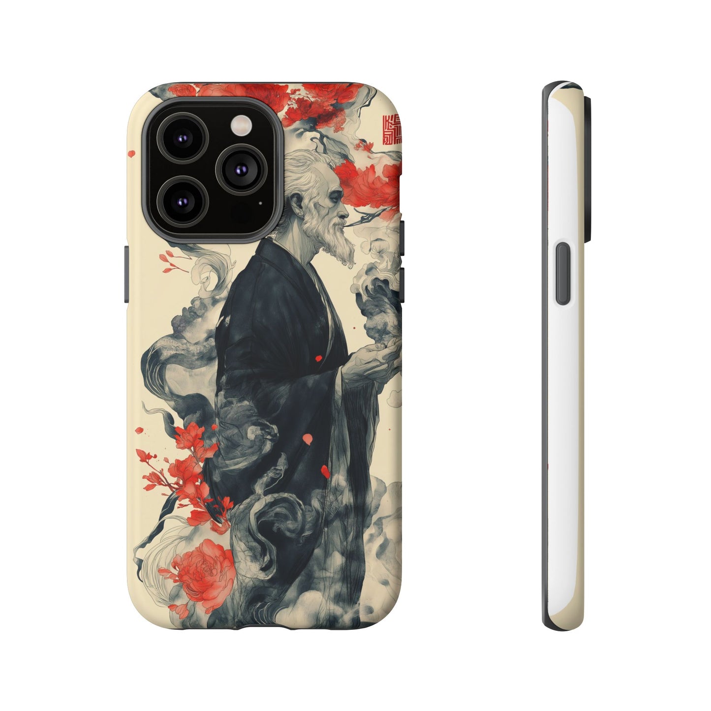 Zen Monk Tough Phone Case – Dual Layer Protection with Mystical Art