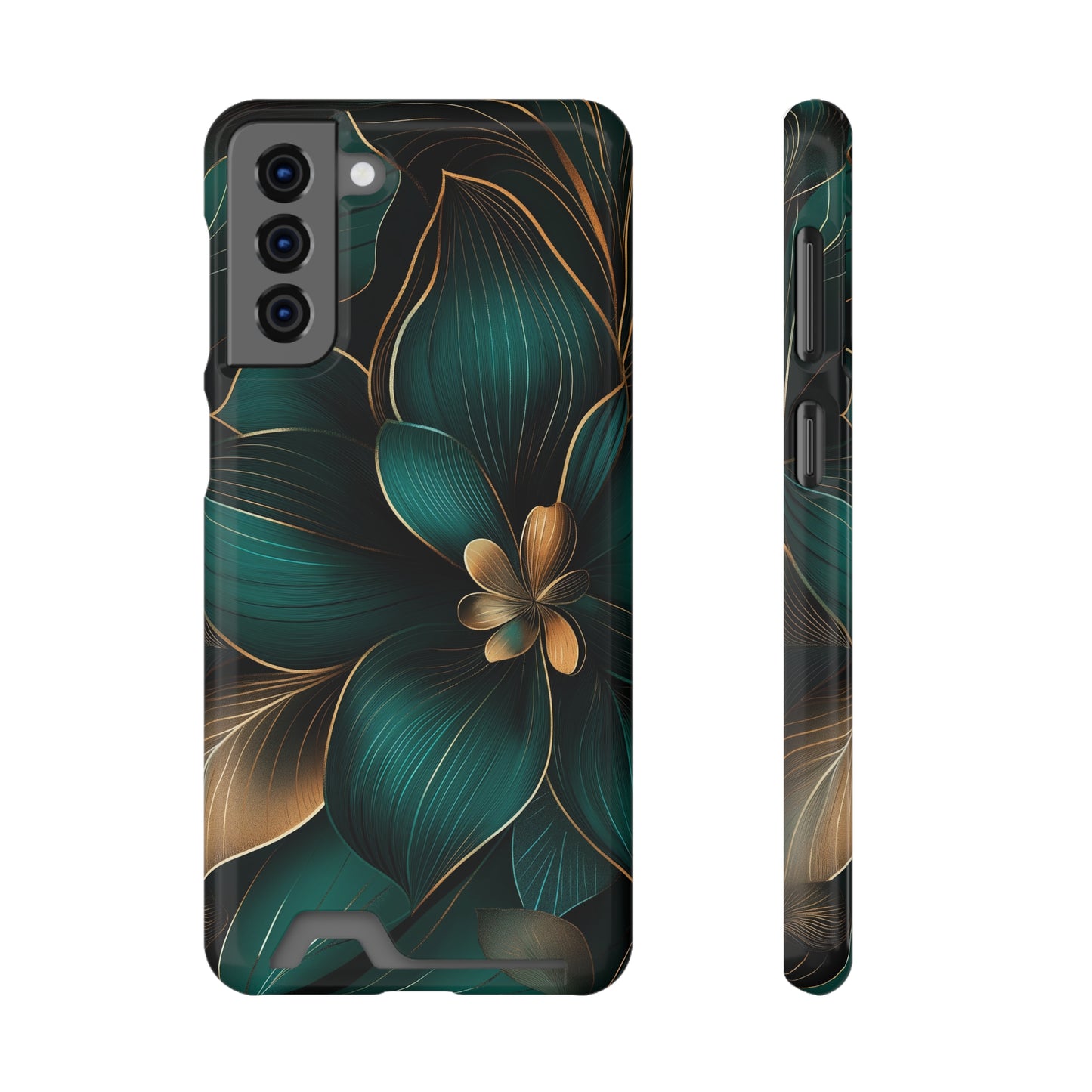 Floral Essence Phone Case with Card Holder | Sleek Protection & Convenience