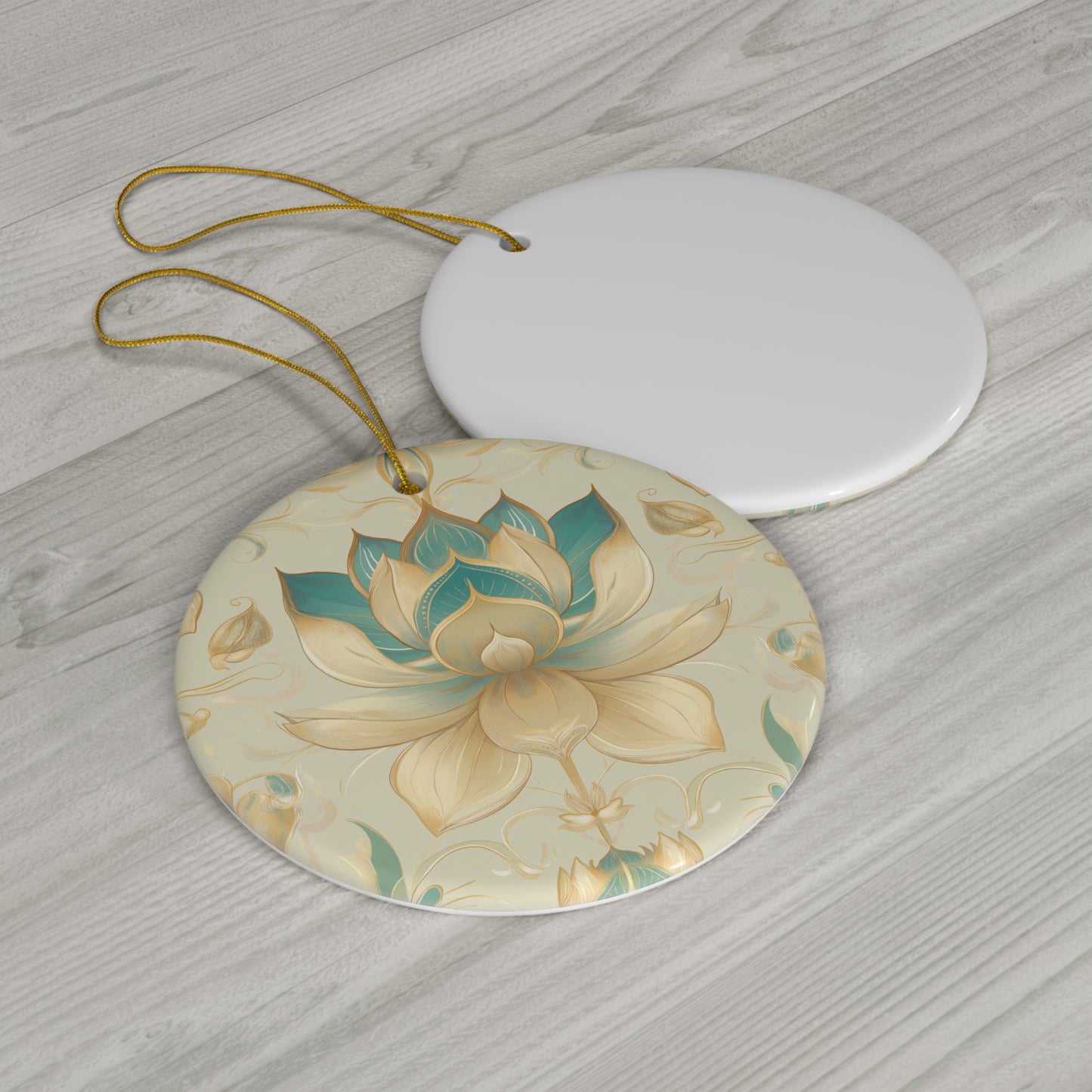 Lotus Blossom Ceramic Christmas Ornament | Star Shape | 4 Shapes Available