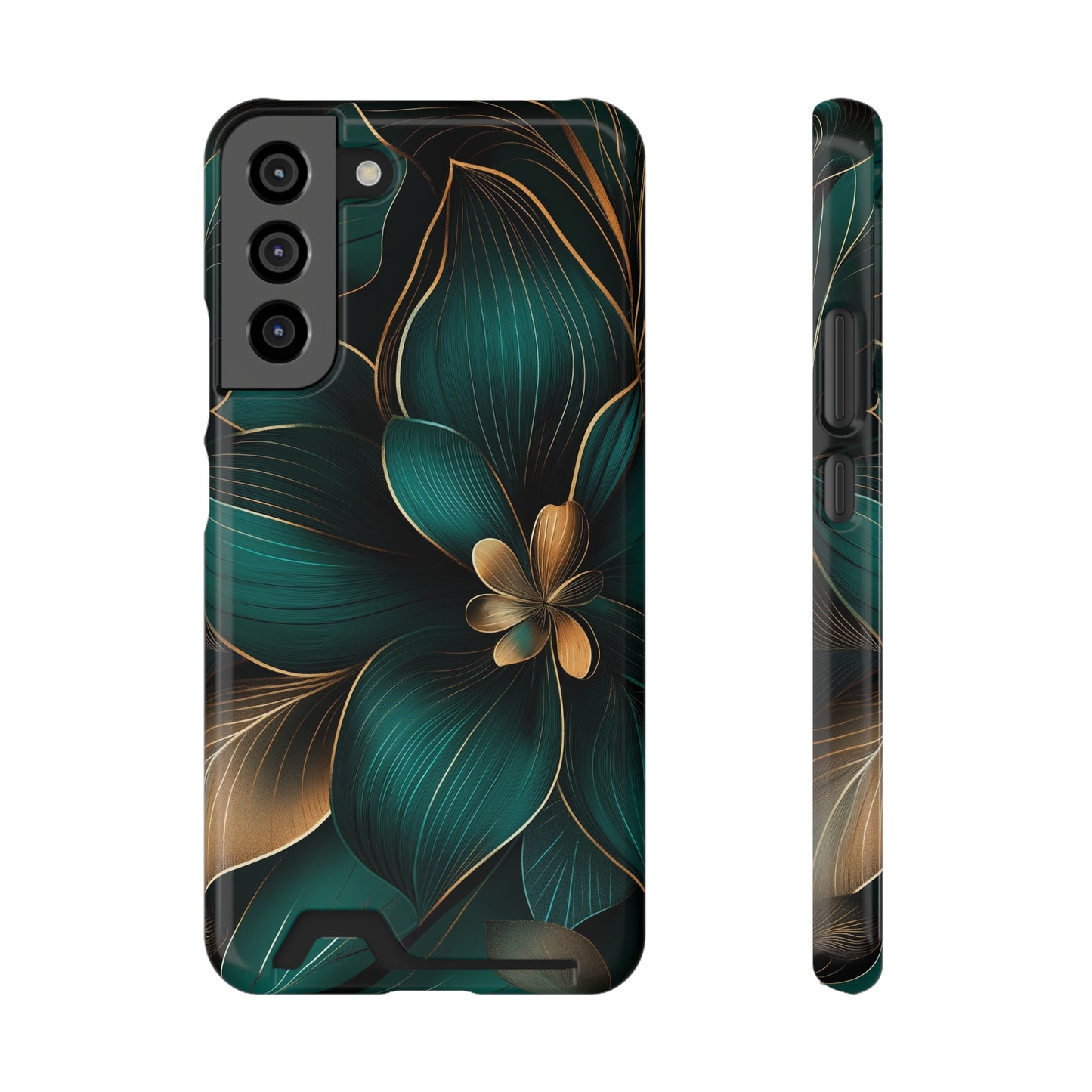 Floral Essence Phone Case with Card Holder | Sleek Protection & Convenience