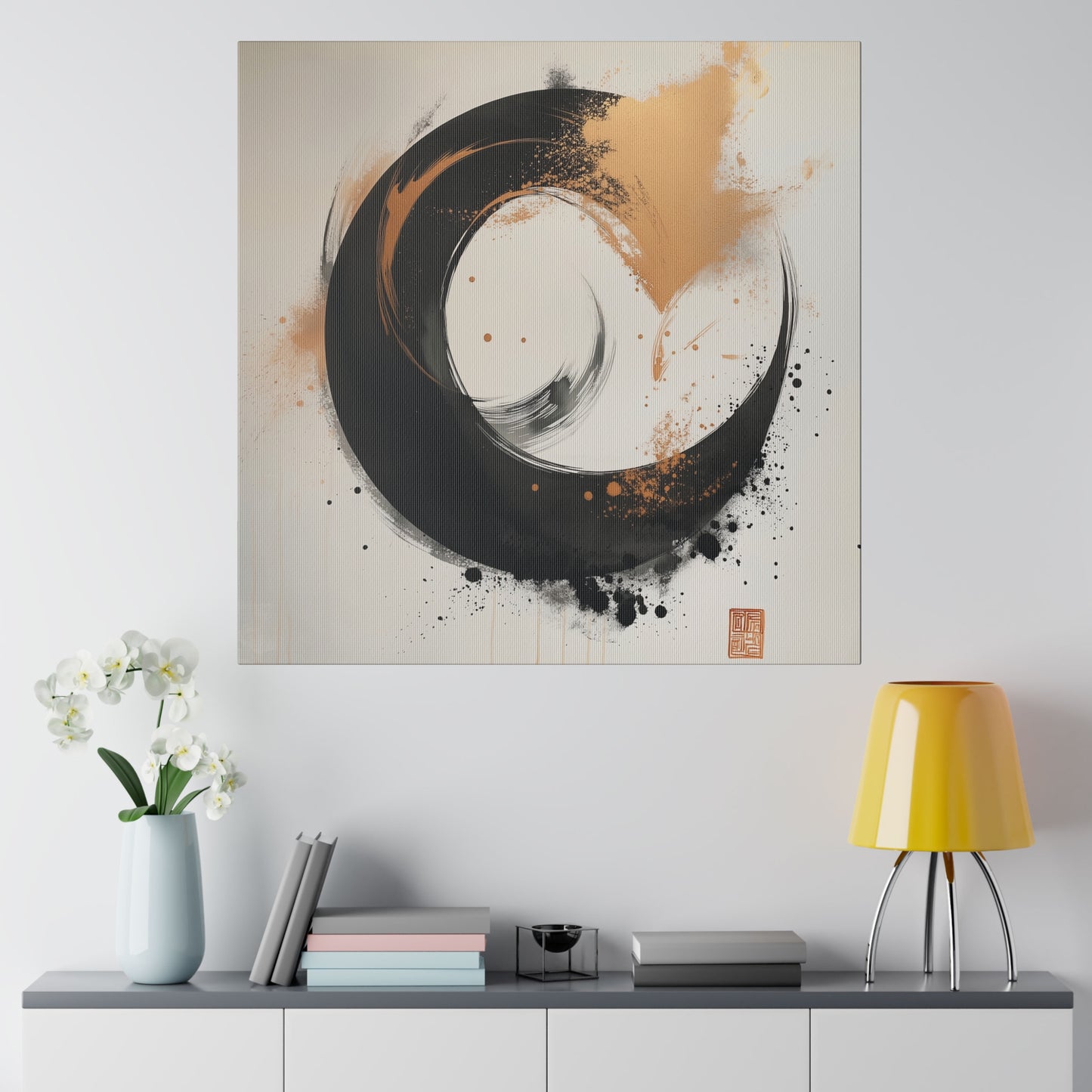 Zen Circle Canvas – Minimalistische Enso-Kunst für innere Balance