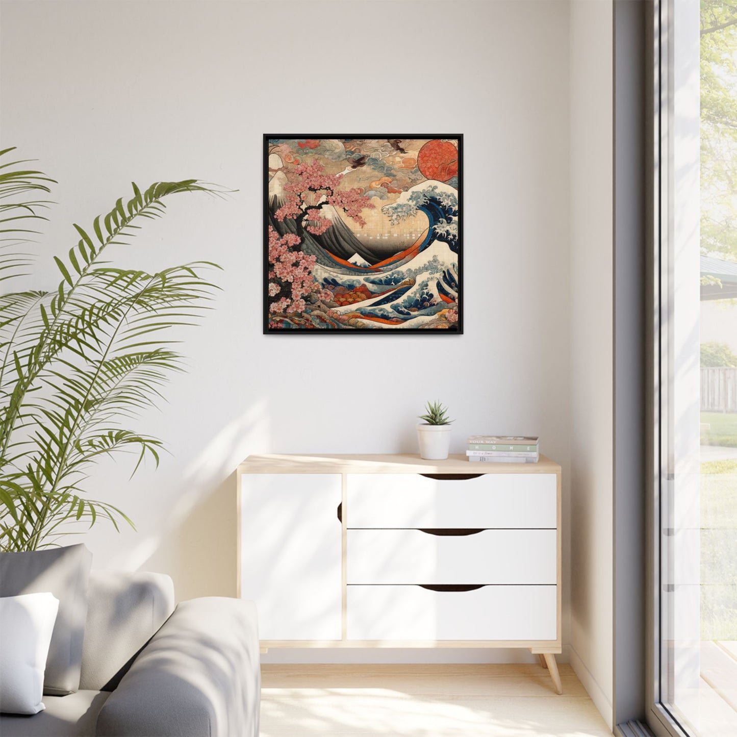 "Big Wave" Framed Matte Canvas – Eco-Friendly Pinewood Frame