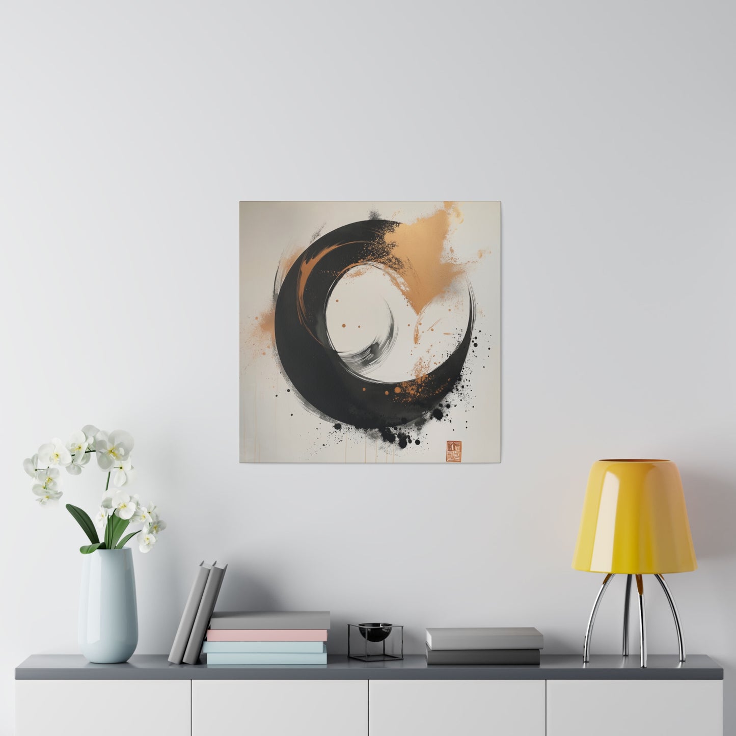 Zen Circle Canvas – Minimalistische Enso-Kunst für innere Balance