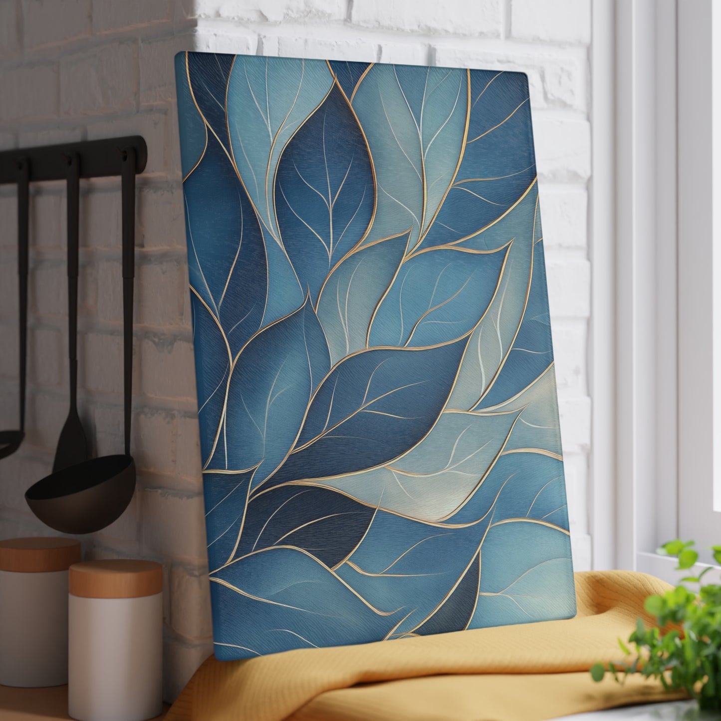 Tranquil Leaf Glass Cutting Board