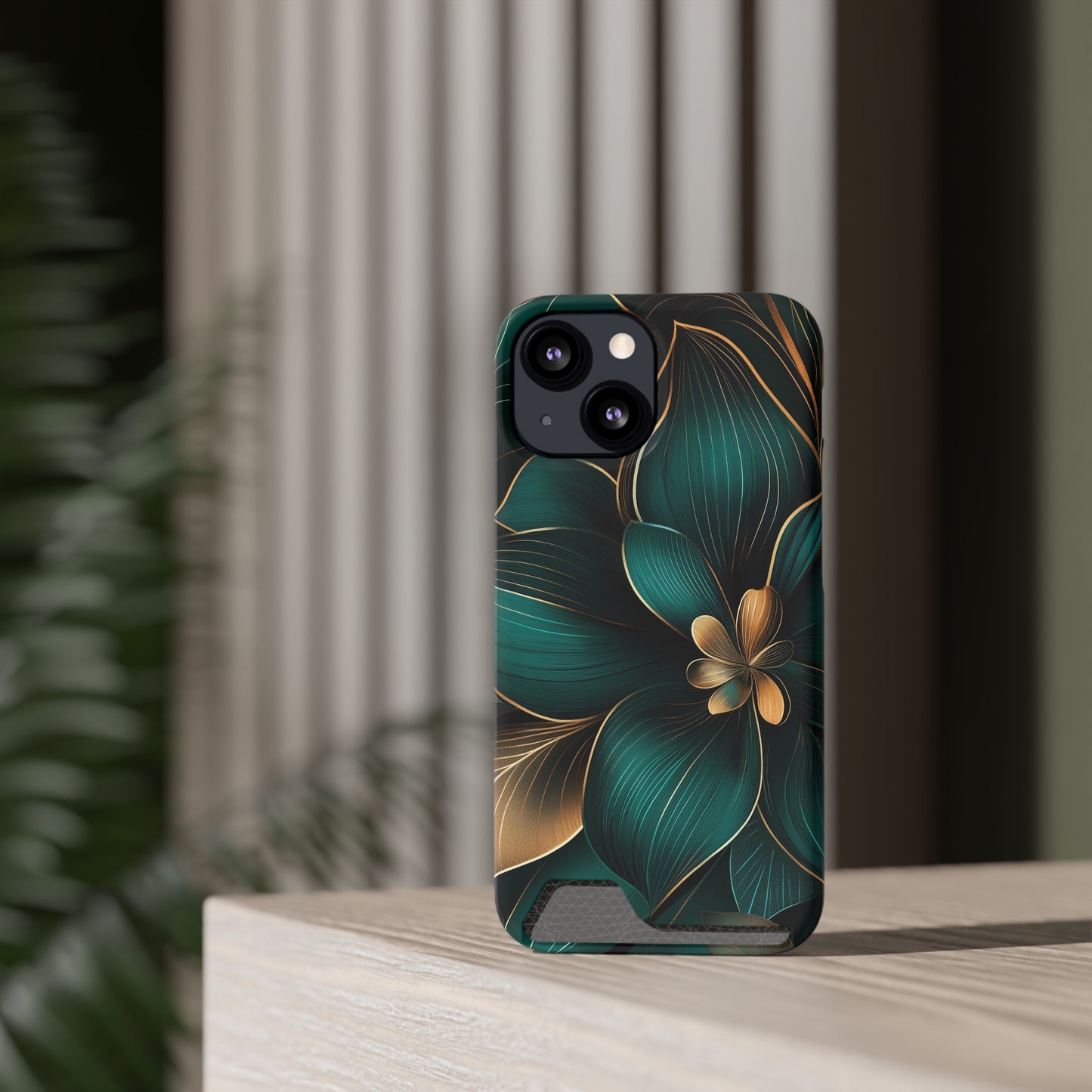 Floral Essence Phone Case with Card Holder | Sleek Protection & Convenience