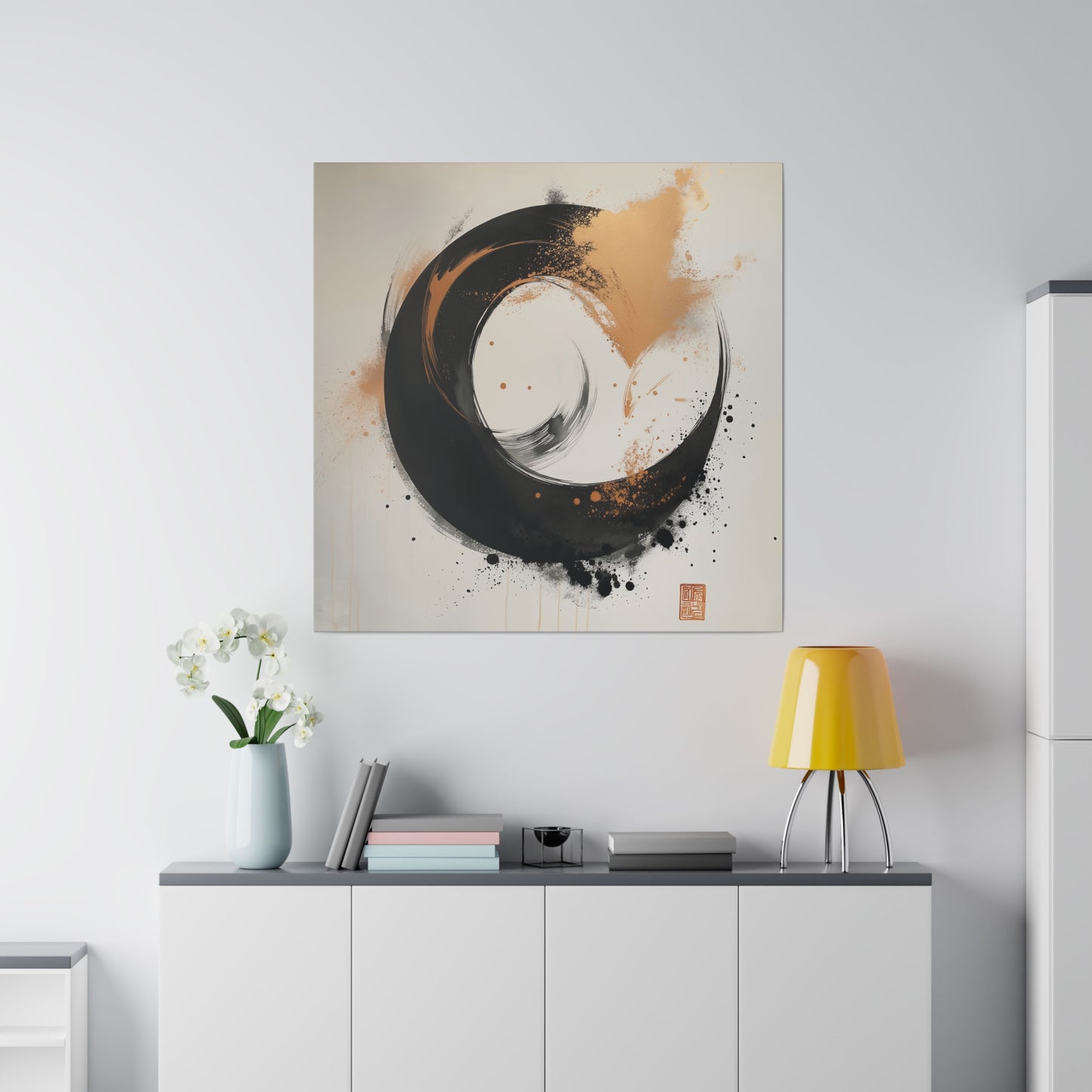 Zen Circle Canvas – Minimalistische Enso-Kunst für innere Balance