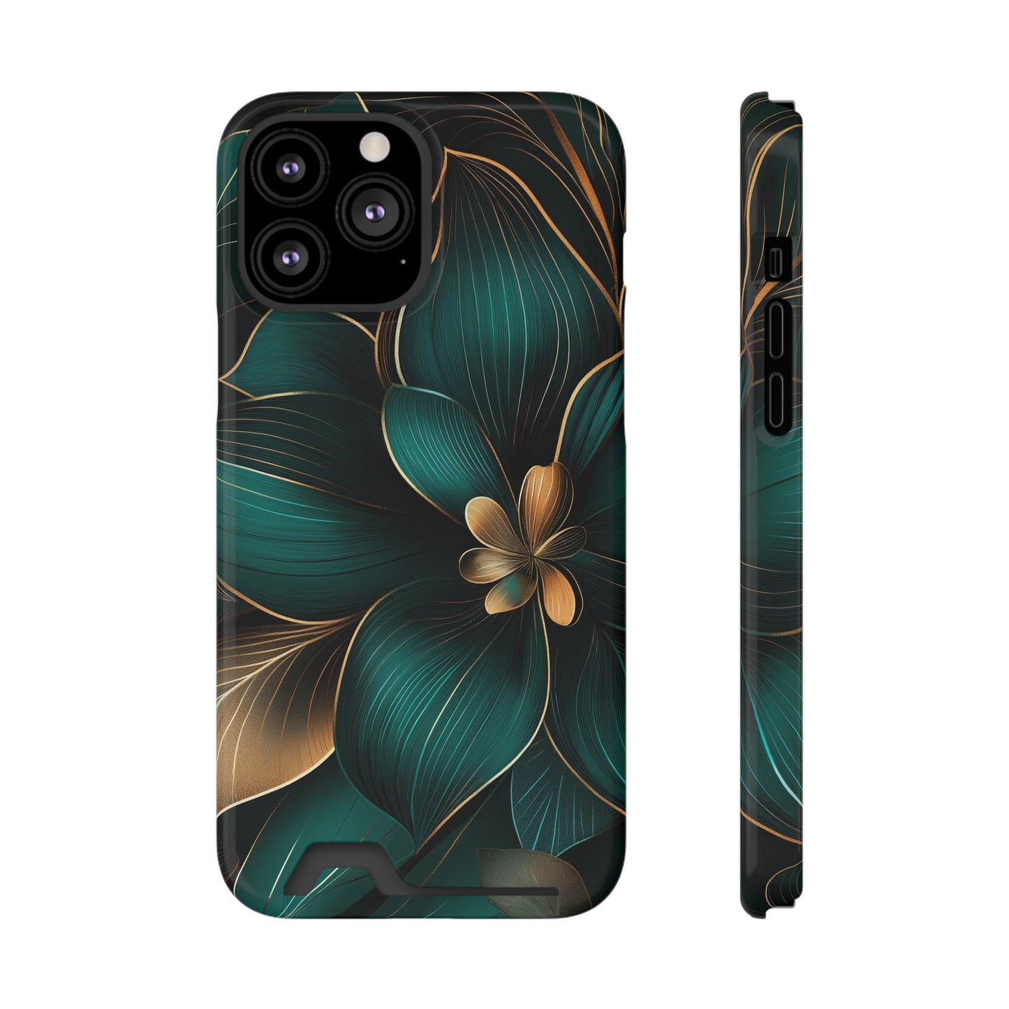 Floral Essence Phone Case with Card Holder | Sleek Protection & Convenience