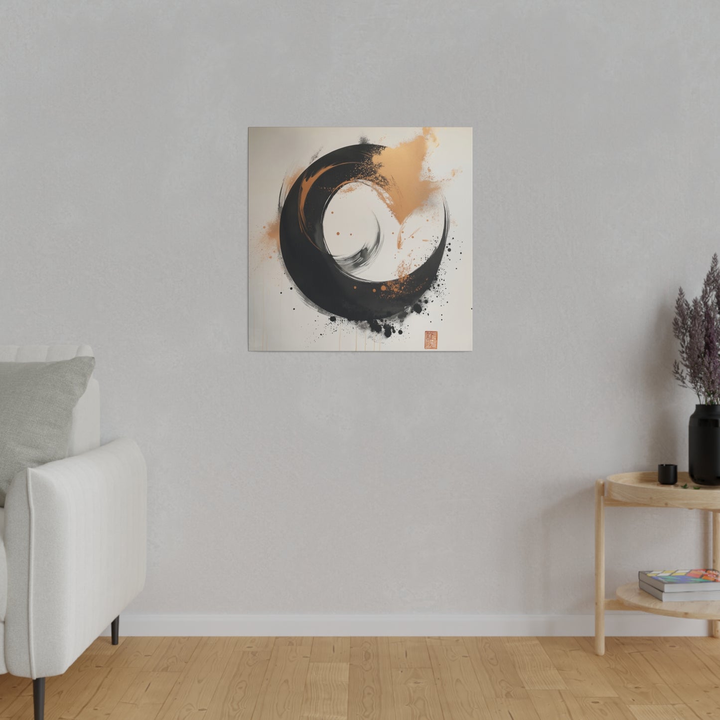 Zen Circle Canvas – Minimalistische Enso-Kunst für innere Balance