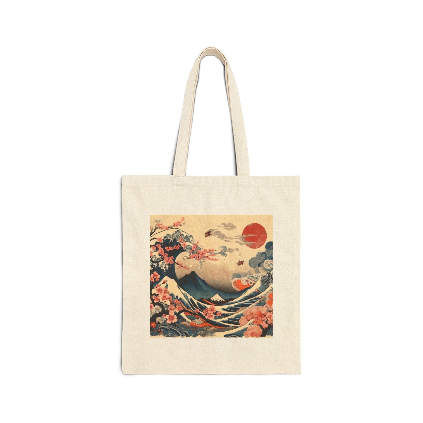 Big Wave Cotton Canvas Tote Bag – Flow with the Waves