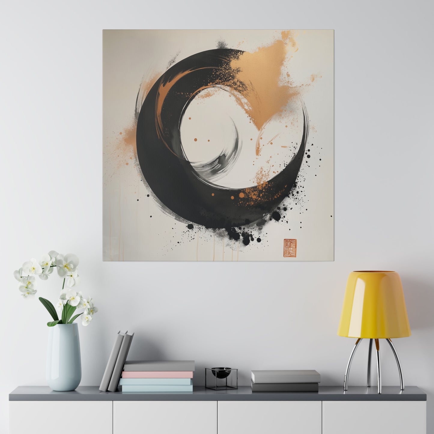 Zen Circle Canvas – Minimalistische Enso-Kunst für innere Balance