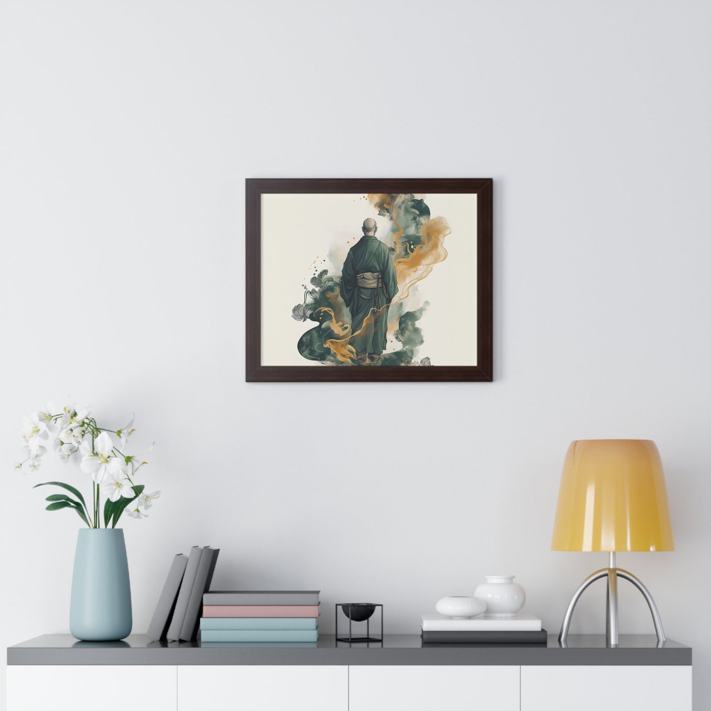 Framed Horizontal PosterSerene Monk Framed Poster – Available in 3 Sizes