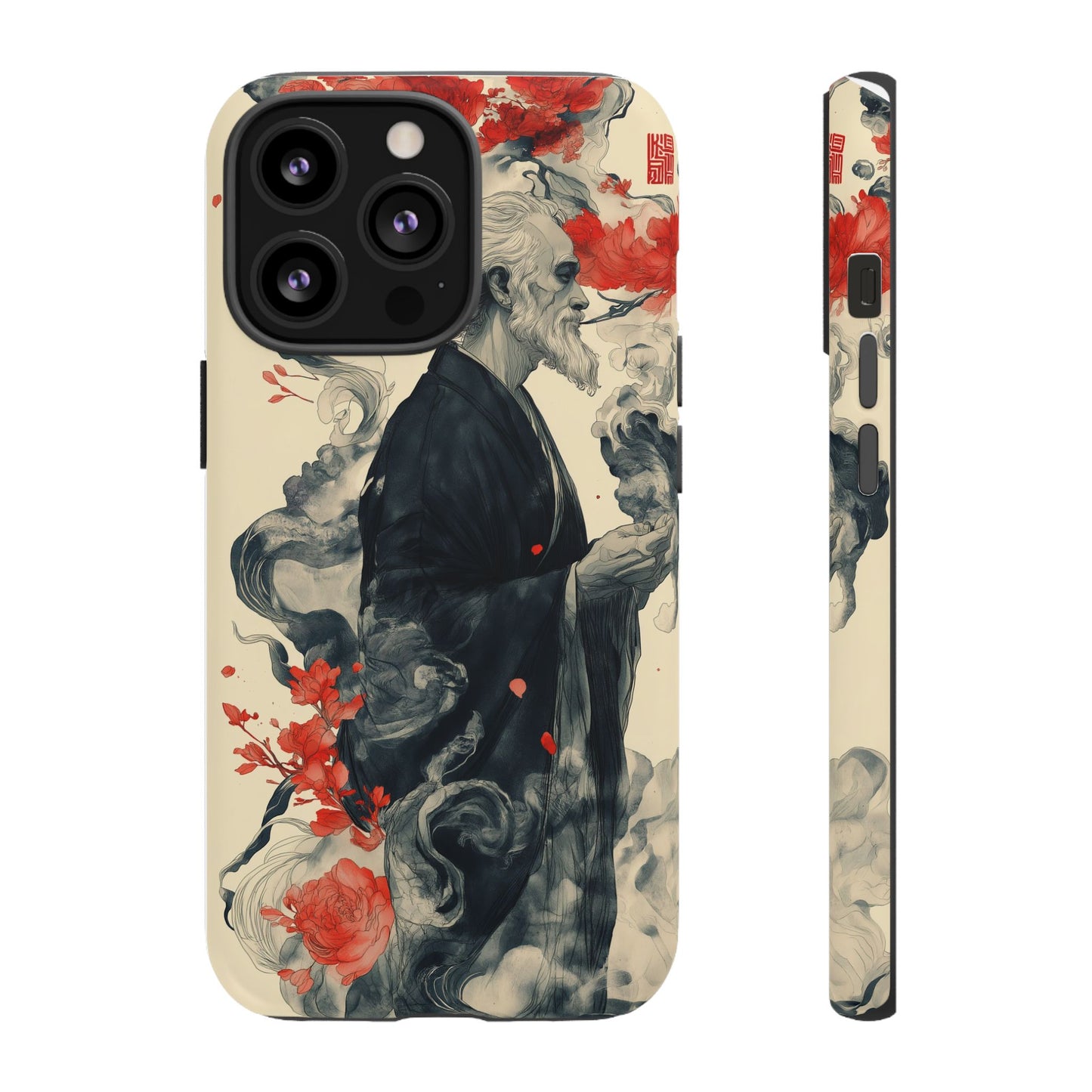 Zen Monk Tough Phone Case – Dual Layer Protection with Mystical Art