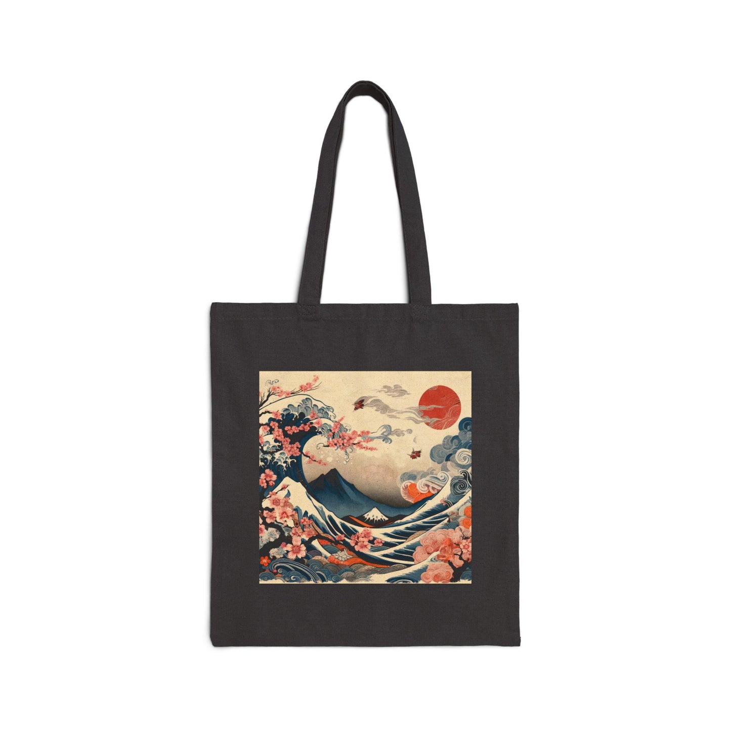 Big Wave Cotton Canvas Tote Bag – Flow with the Waves