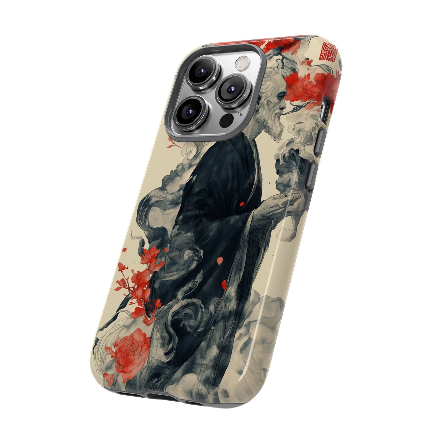 Zen Monk Tough Phone Case – Dual Layer Protection with Mystical Art