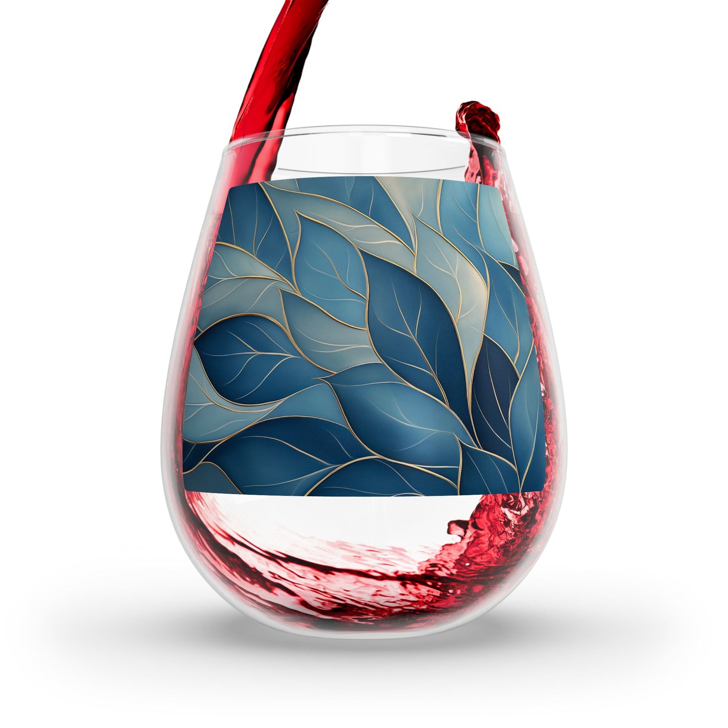 Serene Leaf Stemless Wine Glass