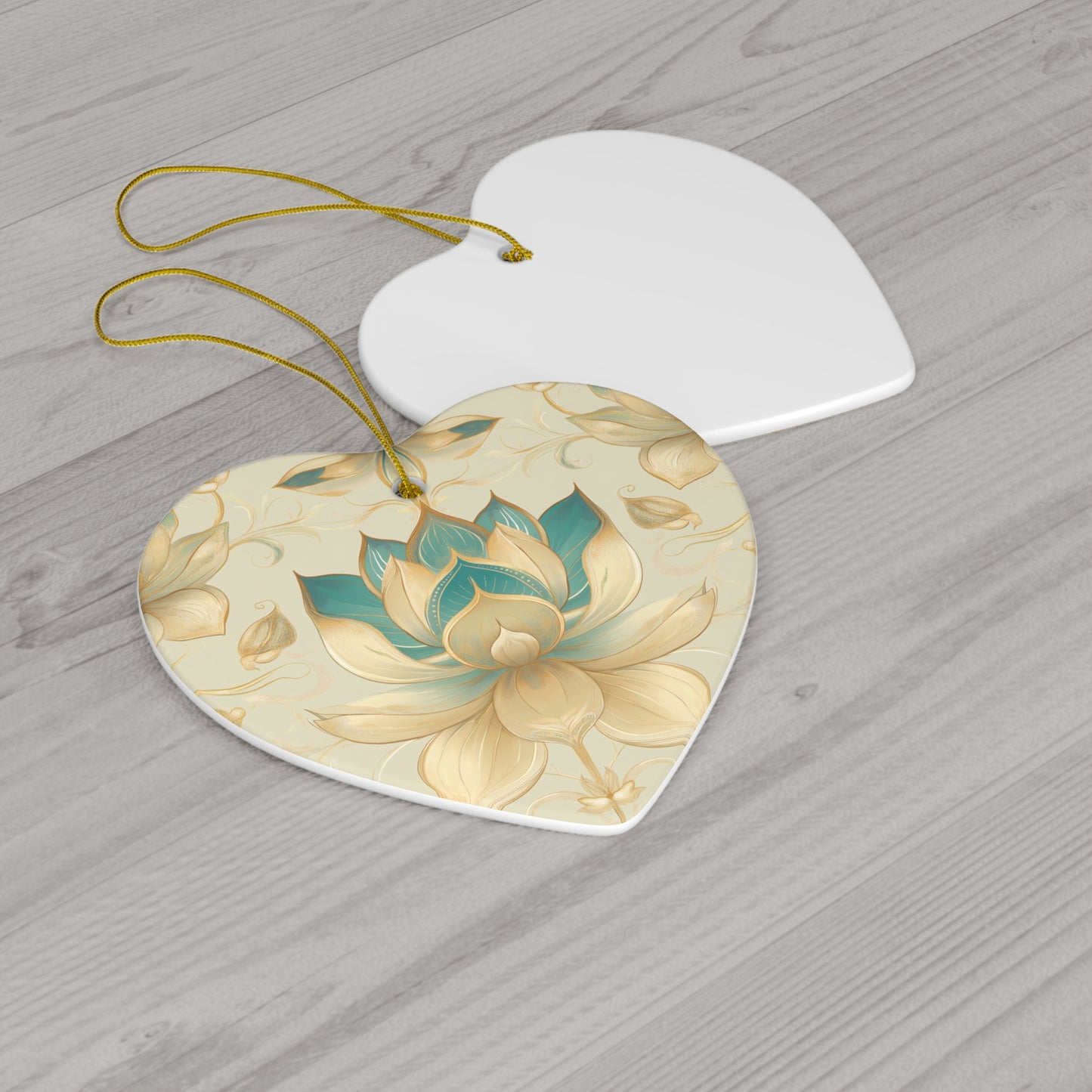 Lotus Blossom Ceramic Christmas Ornament | Star Shape | 4 Shapes Available