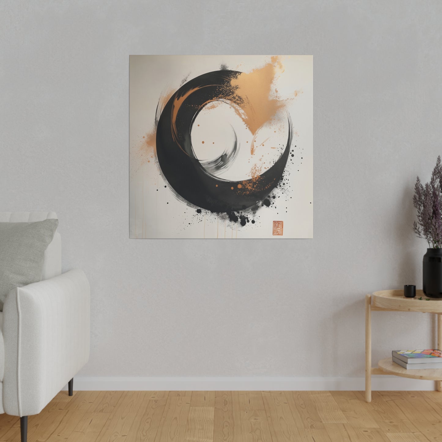 Zen Circle Canvas – Minimalistische Enso-Kunst für innere Balance